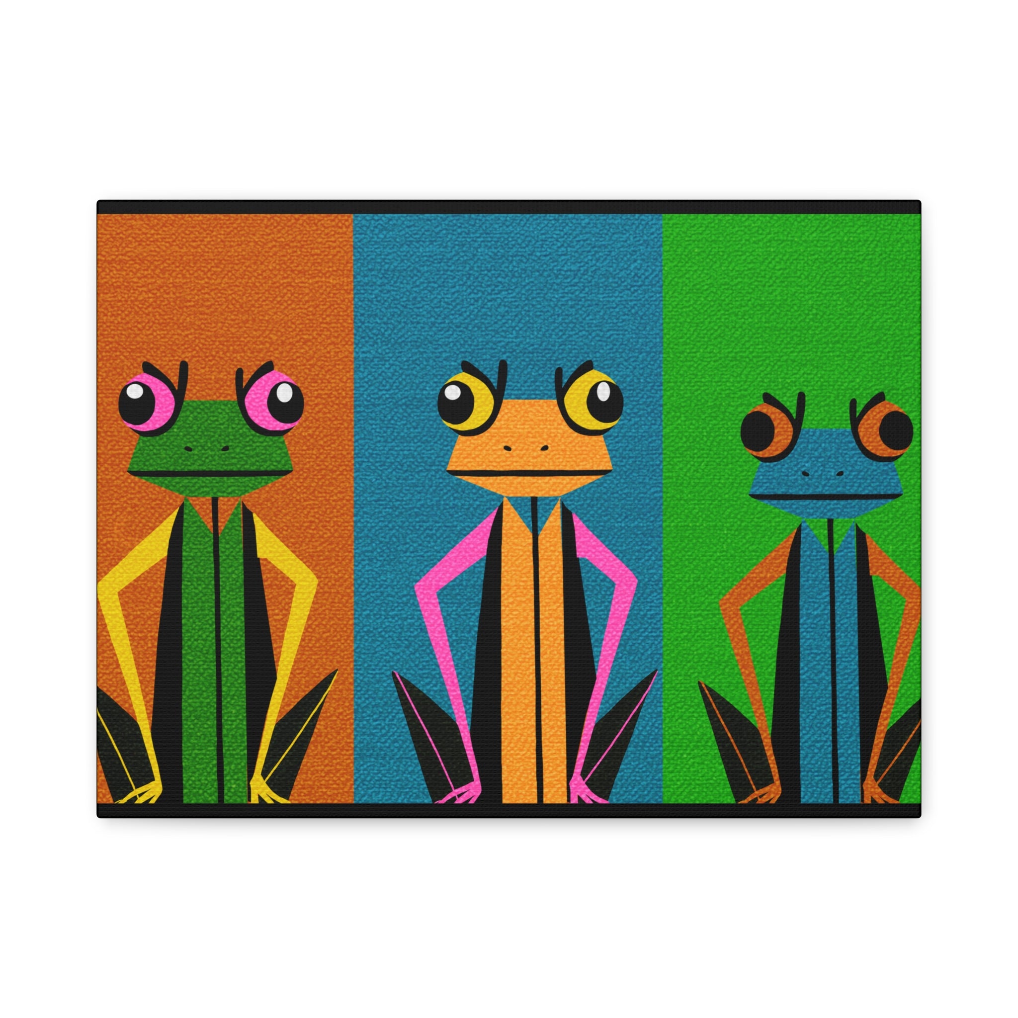 Stern Frog Trio Pop Art - Matte Canvas, Stretched, 1.25"