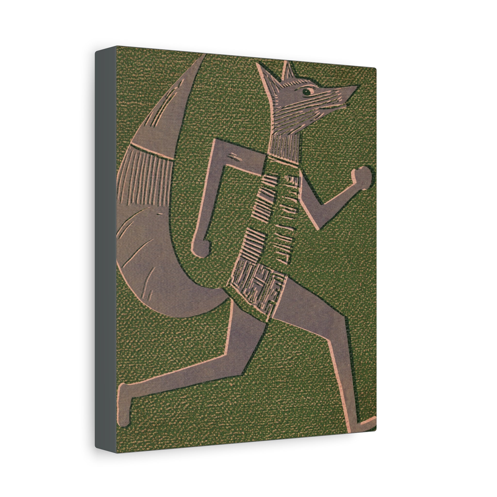 Midwest Modern Running Fox Print - Matte Canvas, Stretched, 1.25"