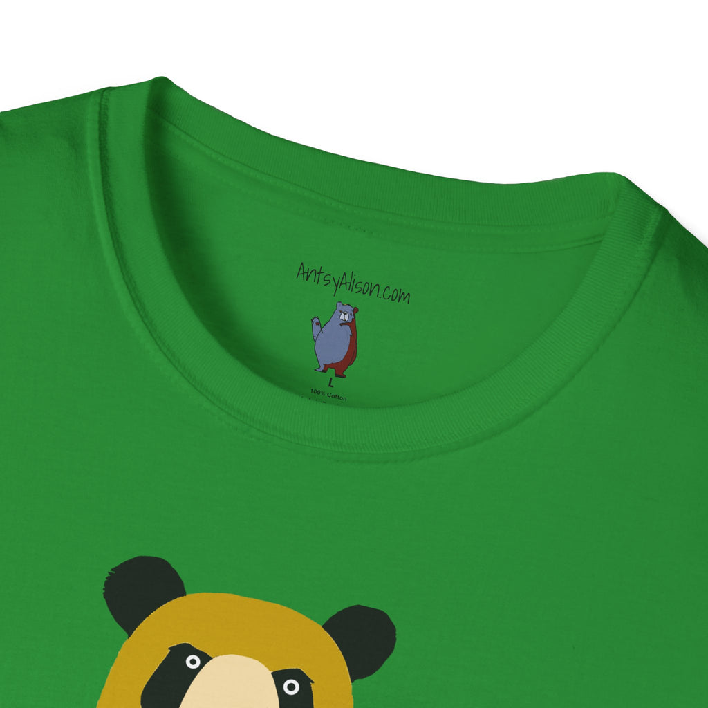 Yellow and Black Bear Number 5 Graphic Art - 100% Cotton T-Shirt
