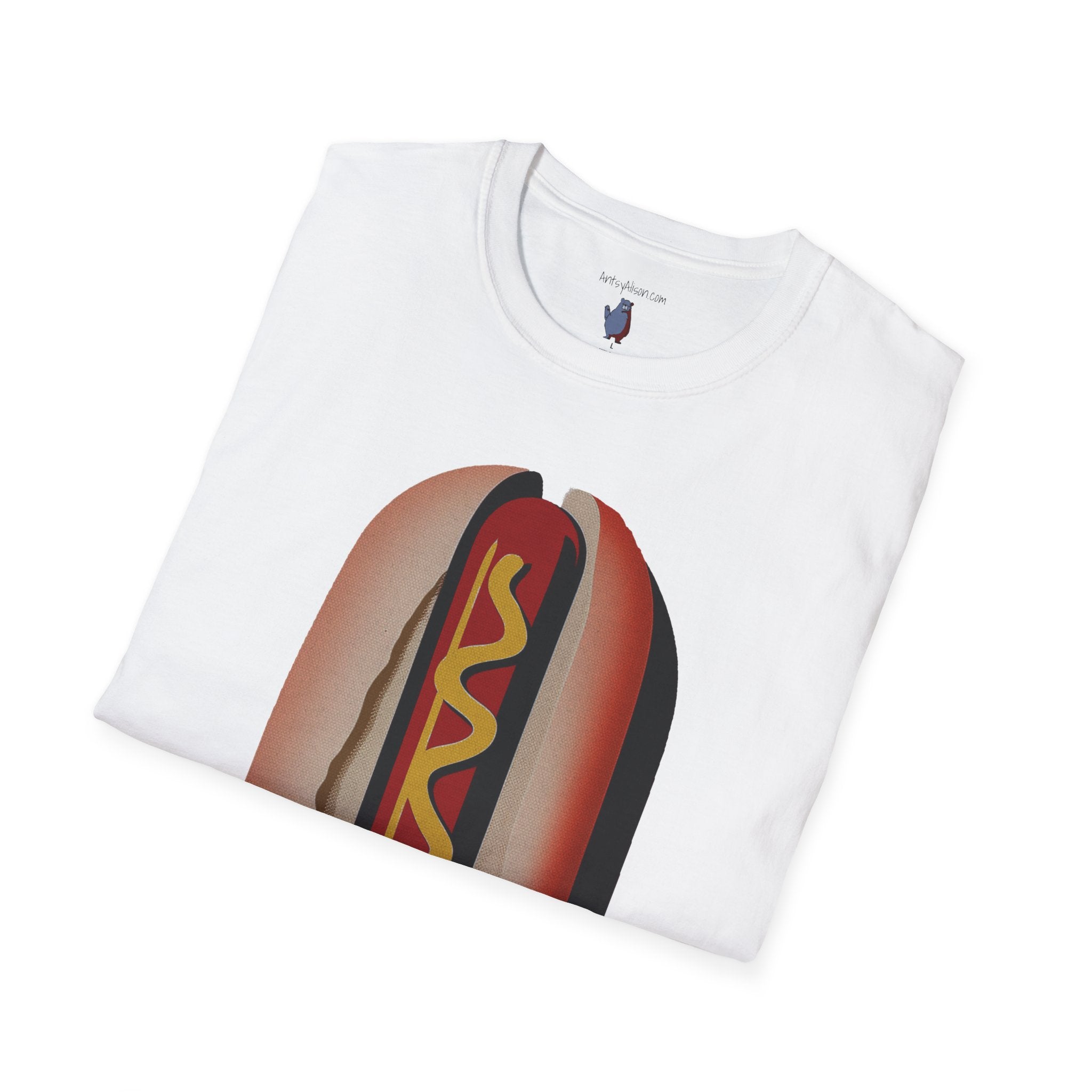 Hot Dog Graphic Art Tee - 100% Cotton T-Shirt
