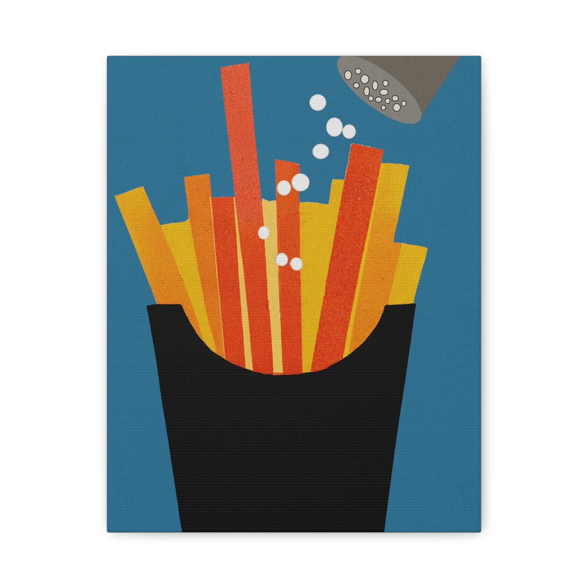 Comfort Food Pop Art Print - French Fries - Matte Canvas, Stretched, 1.25"