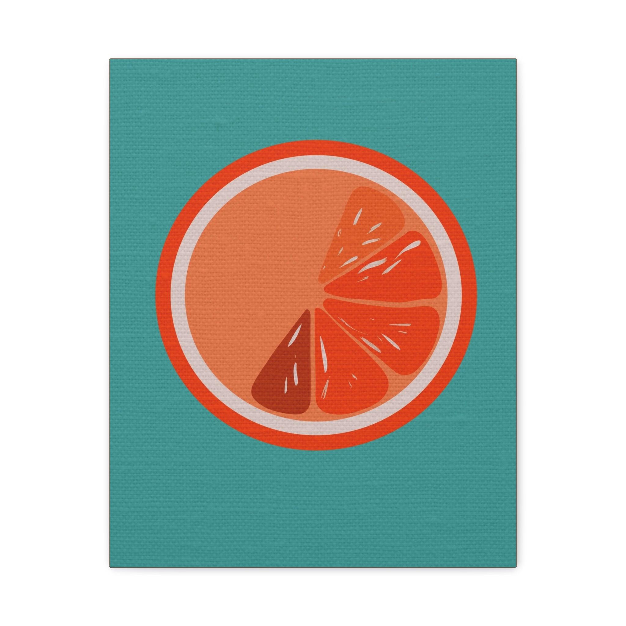 Midwest Modern Icon Pop Art Orange Slice Print - Matte Canvas, Stretched, 1.25" - wall decor, fun art,  bold, fruit, orange