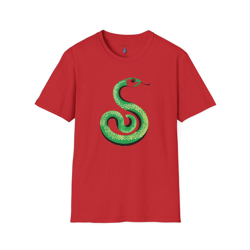 Midwest Modern Pop Icon Green Snake- 100% Cotton Graphic Tee - animal lovers, green, snake, reptile