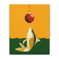 Midwest Mod Holiday Christmas Ornament Lure Fishing No. 1 Print- Matte Canvas, Stretched