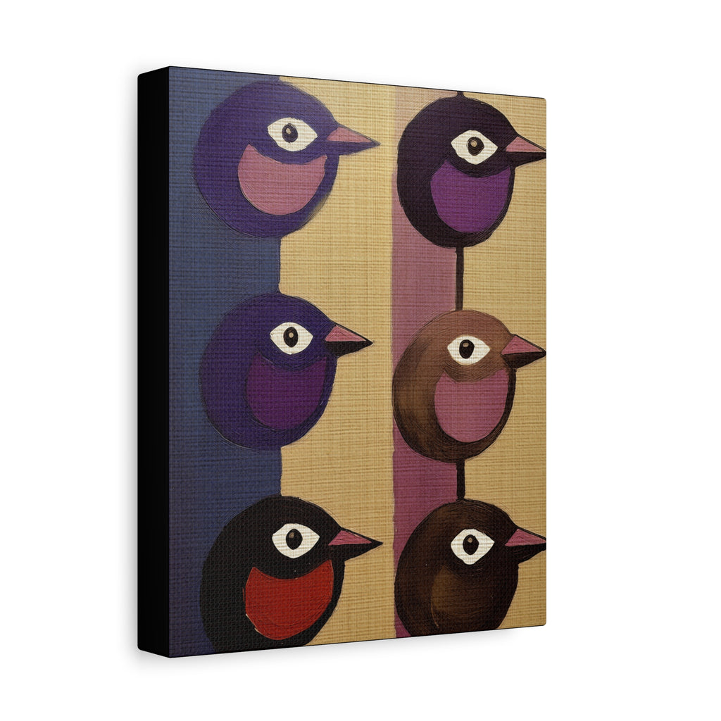 Midwest Modern Sixpence Song Bird Art Print  - Matte Canvas, Stretched, 1.25"