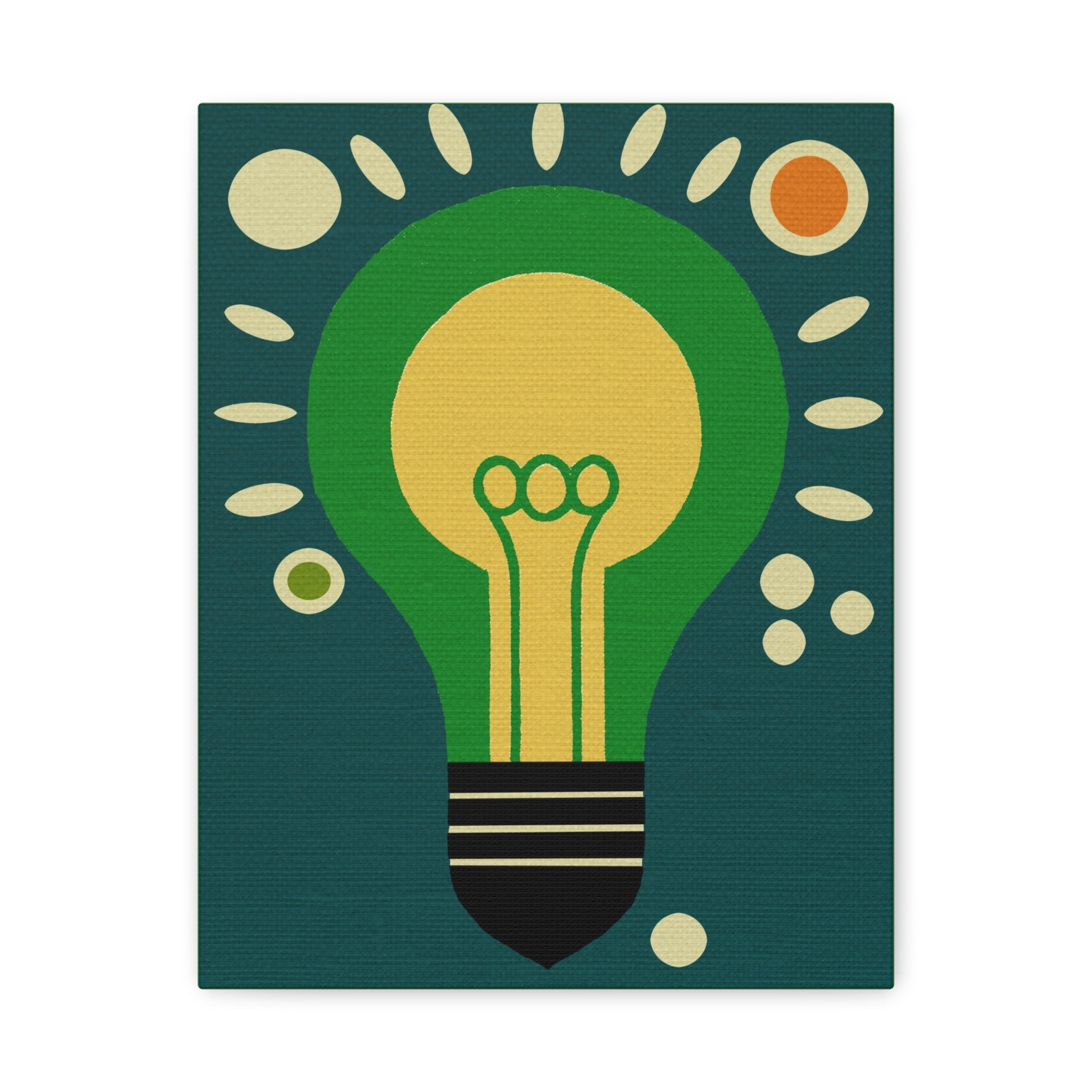 Midwest Modern Abstract Pop Art Style Idea Lightbulb Art - Matte Canvas, Stretched, 1.25" -  home decor, wall art, pop, lightbulb, ideas