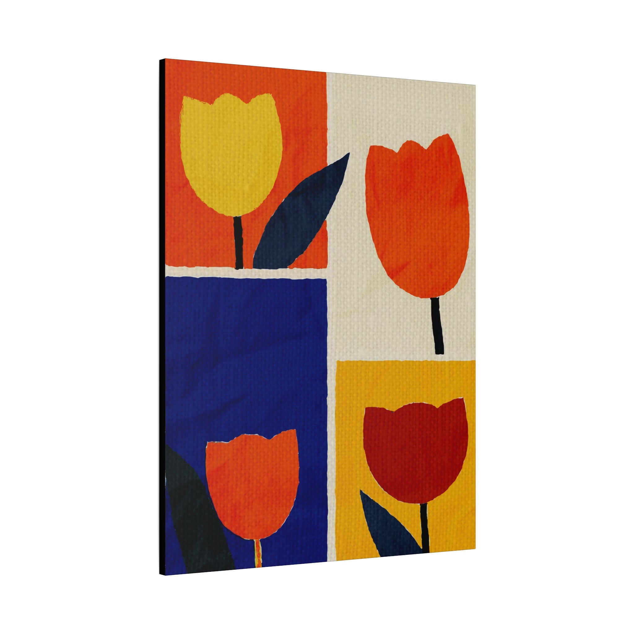 Midwest Modern Bold Tulip Collage Print - Matte Canvas, Stretched, 1.25"