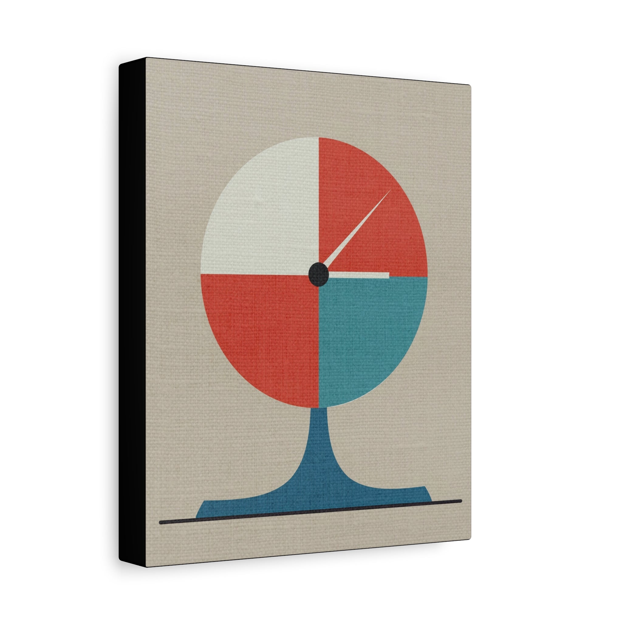 Midwest Modern Circular Desk Clock Pop Art Print - Matte Canvas, Stretched, 1.25" -  home decor, wall art, mcm, clock, office art