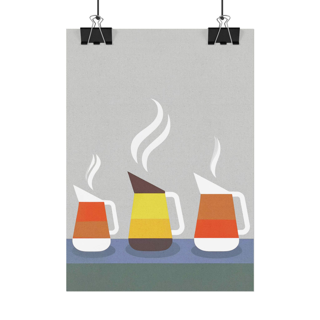 Danish Modern Inspired Coffee Pot Art Print Rolled Poster | Wall Art, Midwest Mod, Danish Modern, Coffee, Coffee Pot