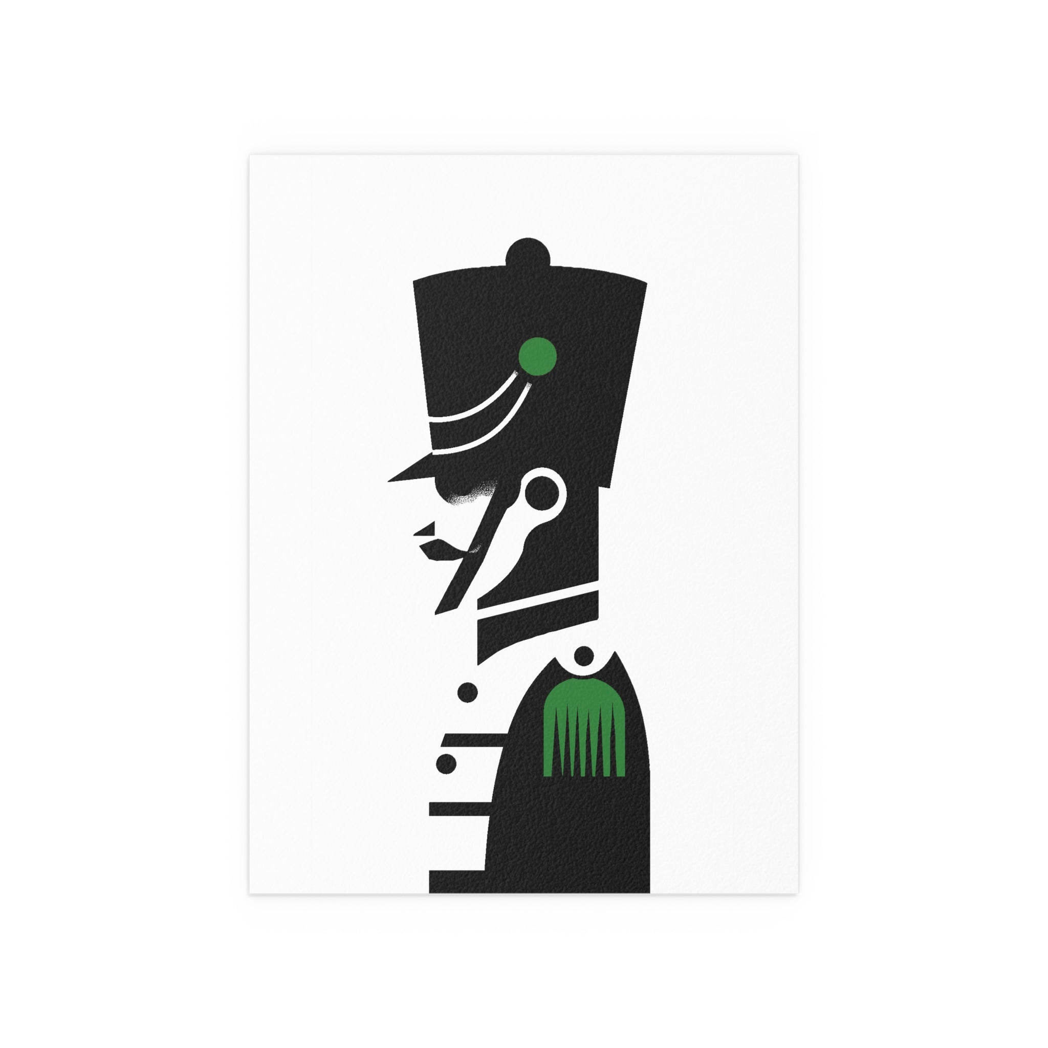 Midwest Mod Nutcracker Silhouette in Green Seasonal Silk Poster, Indoor and Outdoor Decor, Unique Home Decor, Seasonal Decor, Nutcracker, Christmas, Holiday