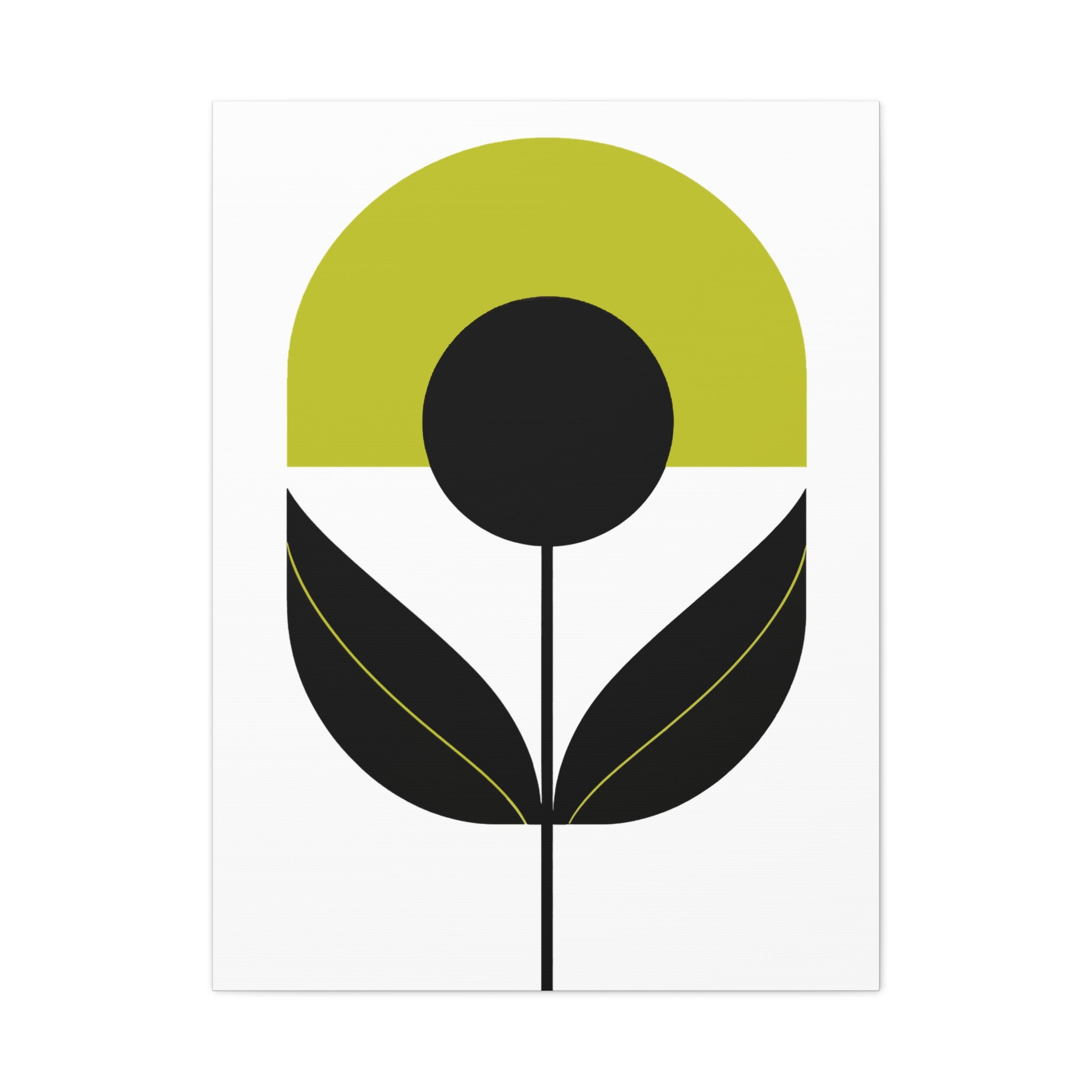Mossy Green Mod Flower - Matte Canvas, Stretched, 1.25"