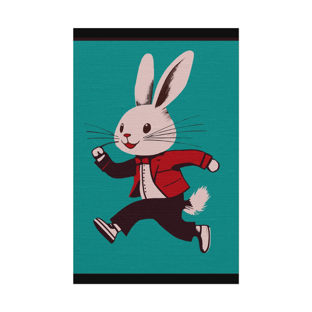 Running Rabbit #2, Rolled Poster -  animal lovers, spring, summer, easter, rabbit, bunny
