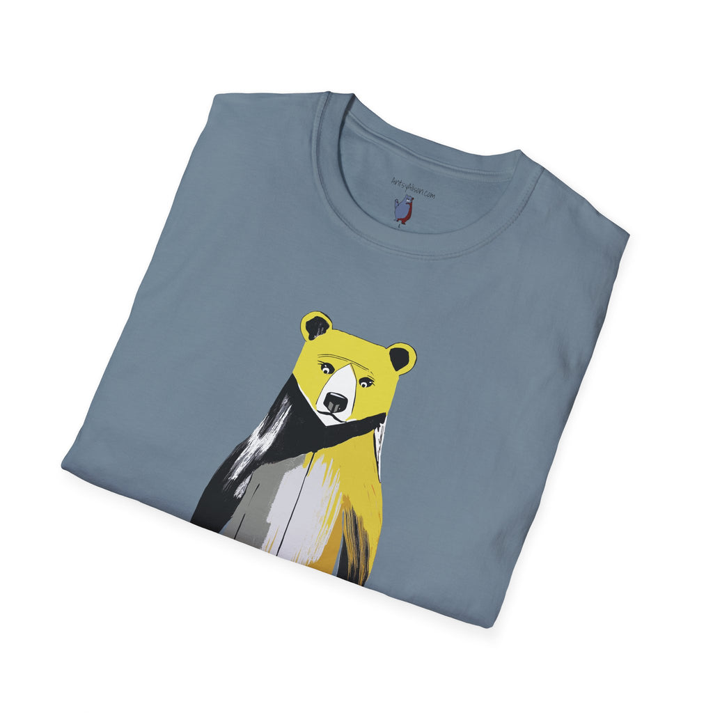 The Painted Black Bear Graphic Art Tee - 100% Cotton T-Shirt
