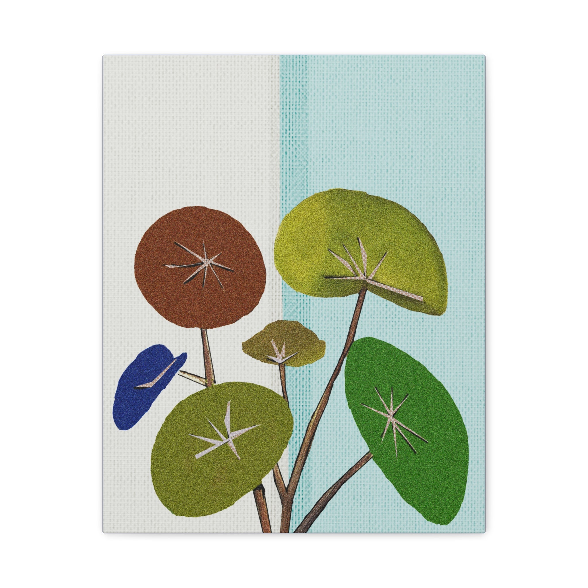 Midwest Mod Abstract Houseplant Plant Art Print No. 100 - Matte Canvas, Stretched, 1.25"