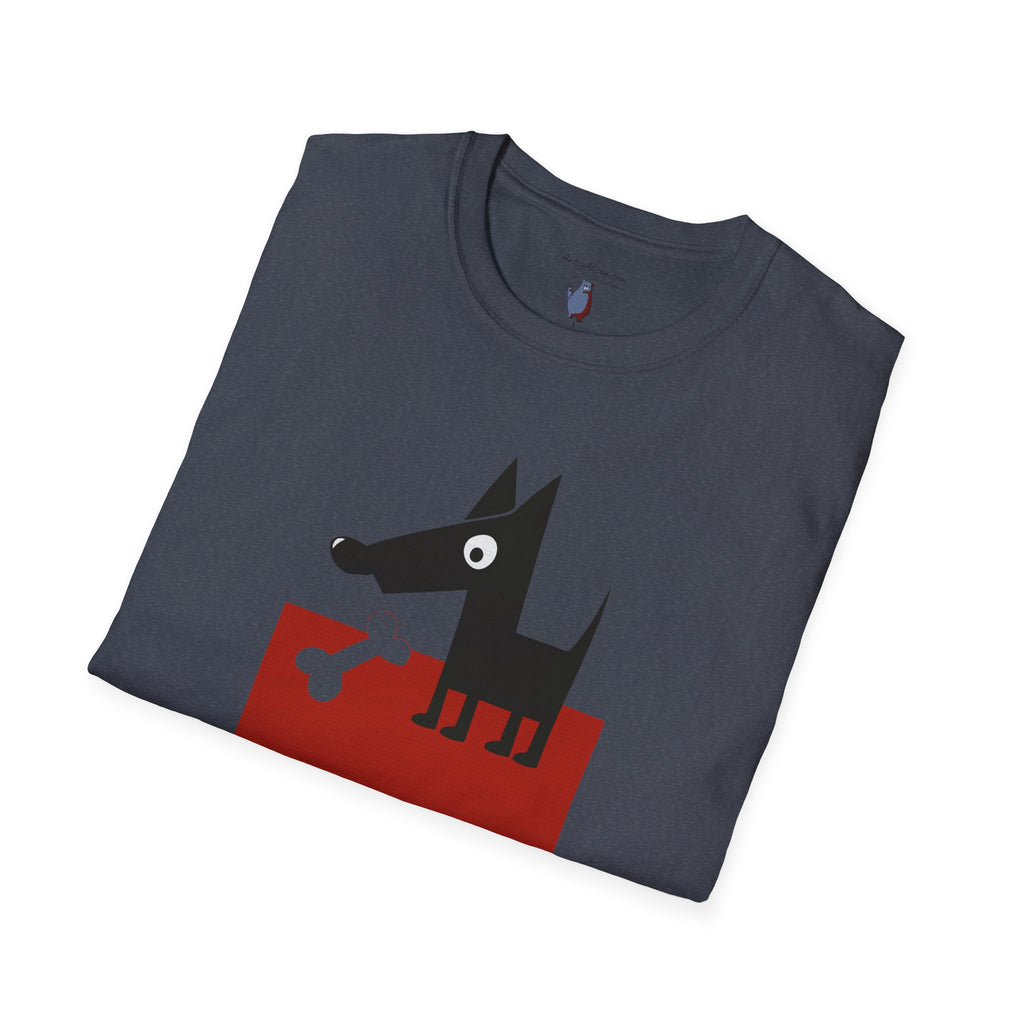 Midwest Modern Pop Icon Dog & Bone 100% Cotton Graphic Tee - animal lovers, dog, canine, bones