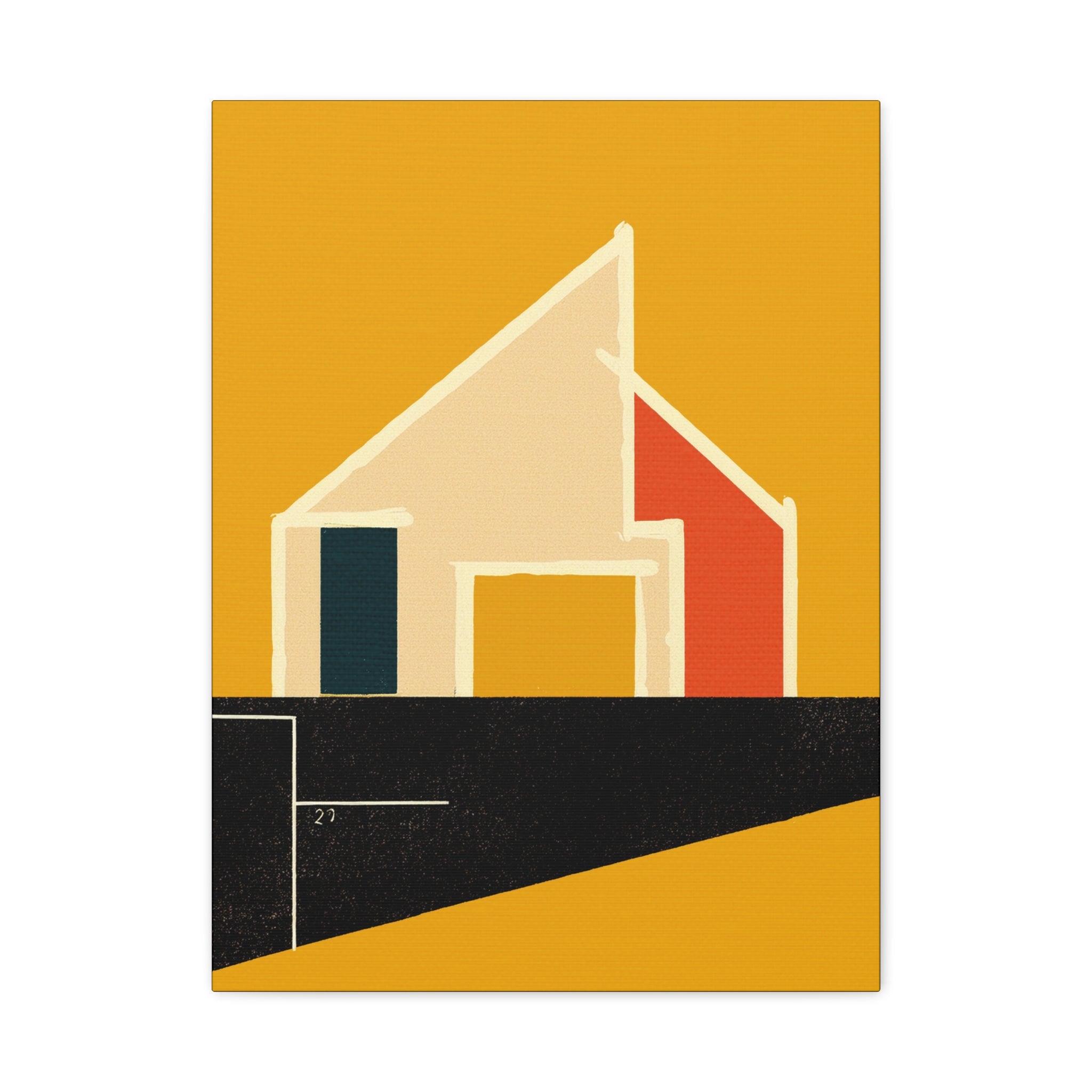 Midwest Modern Abstract MCM Inspired House Home Art - Matte Canvas, Stretched, 1.25" -  home decor, wall art, mid-century, mod, mcm