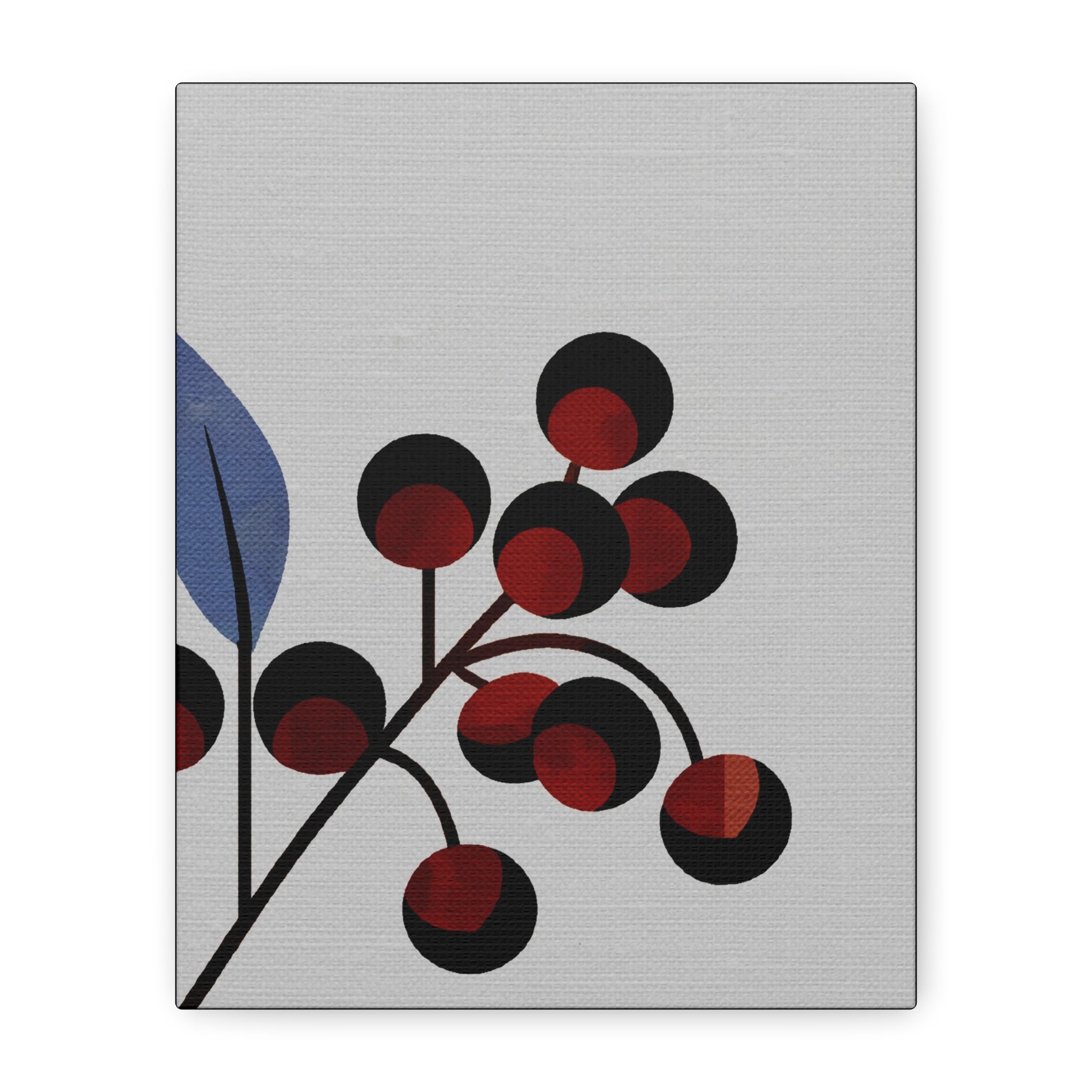 Midwest Modern Abstract Moody Berries Print - Matte Canvas, Stretched, 1.25" -  home decor, wall art, nature, berries, spring