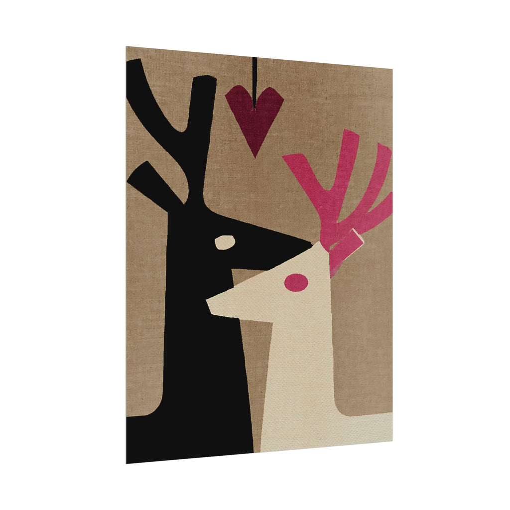 Animal Love Print Reindeer Only Rolled Poster - Animals, Deer, Reindeer, Buck, Valentines Day, Nature, Love