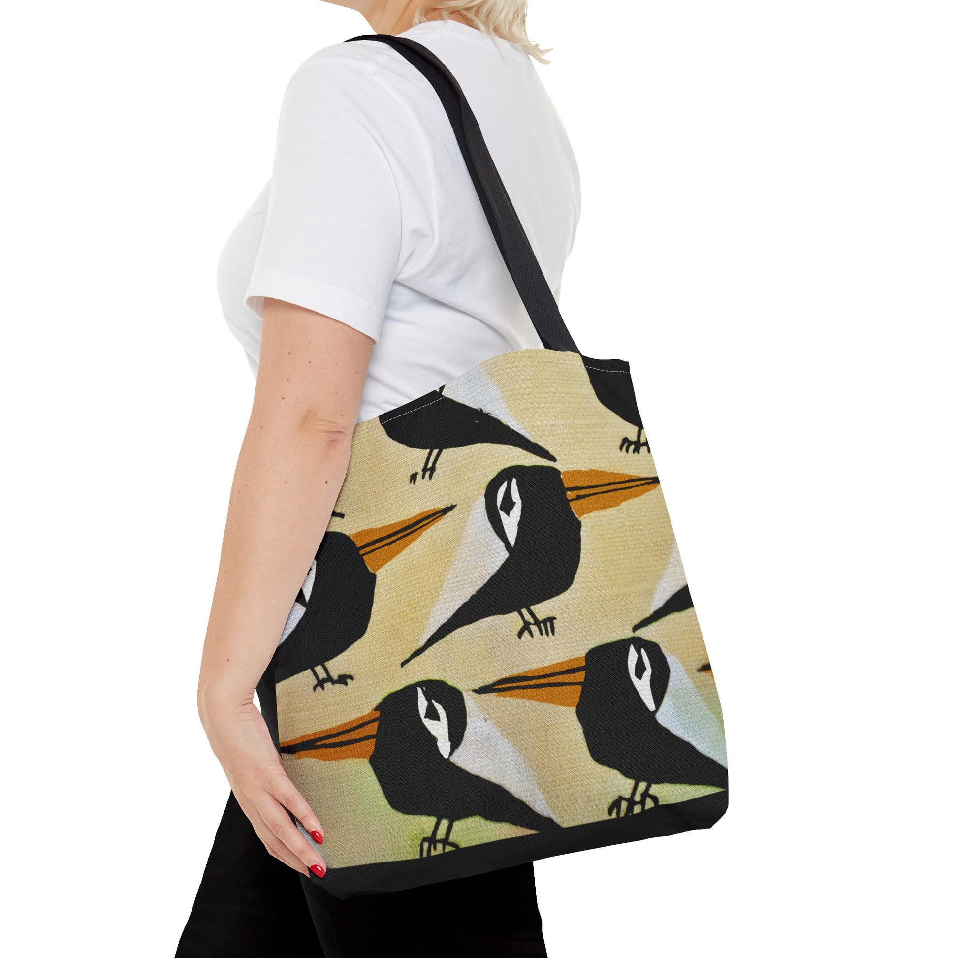 Whimsical Bird Pattern Tote Bag, Eco-Friendly Shopping Bag, Beach Tote, Gift for Nature Lovers, Summer Accessory, Lightweight Carryall