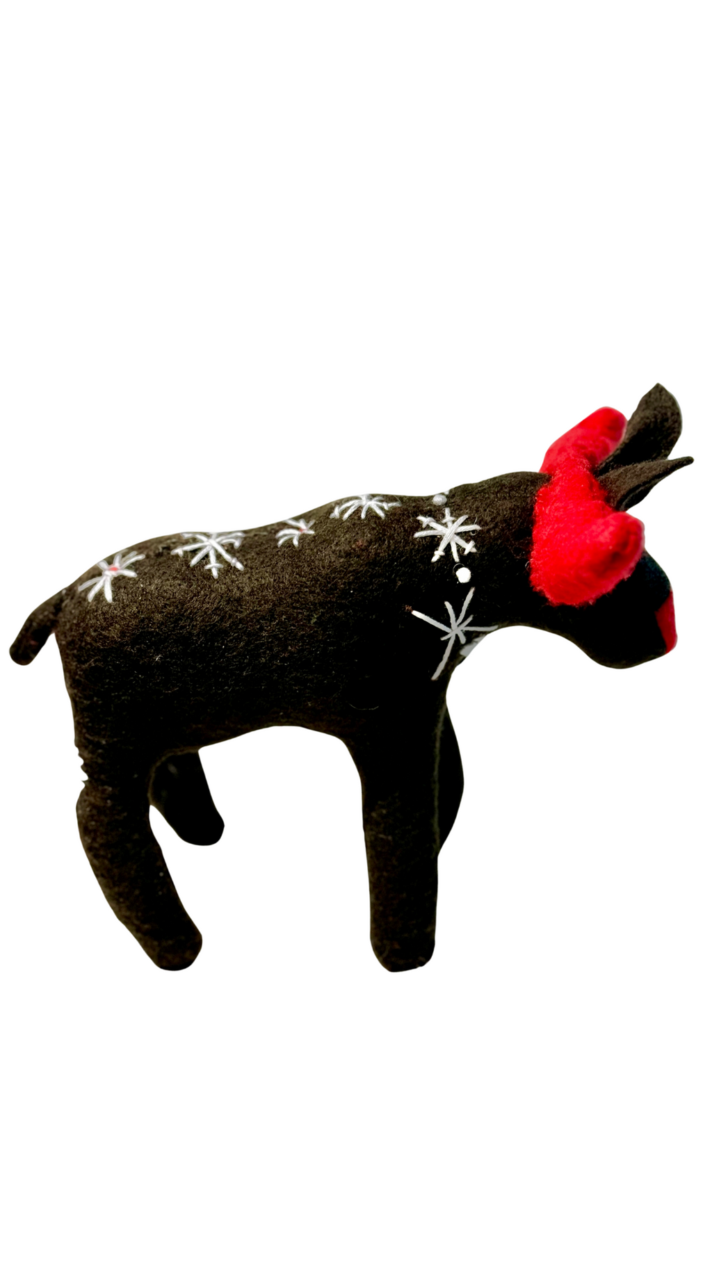 One of a Kind Embroidered Moose Soft Art Textile Plush Decor