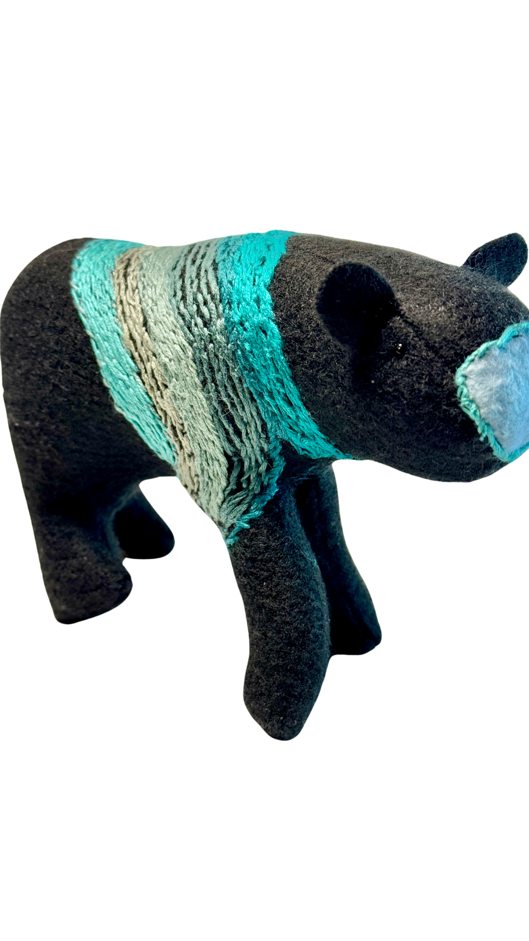 One of a Kind Bear Textile Art Plush Home Decor