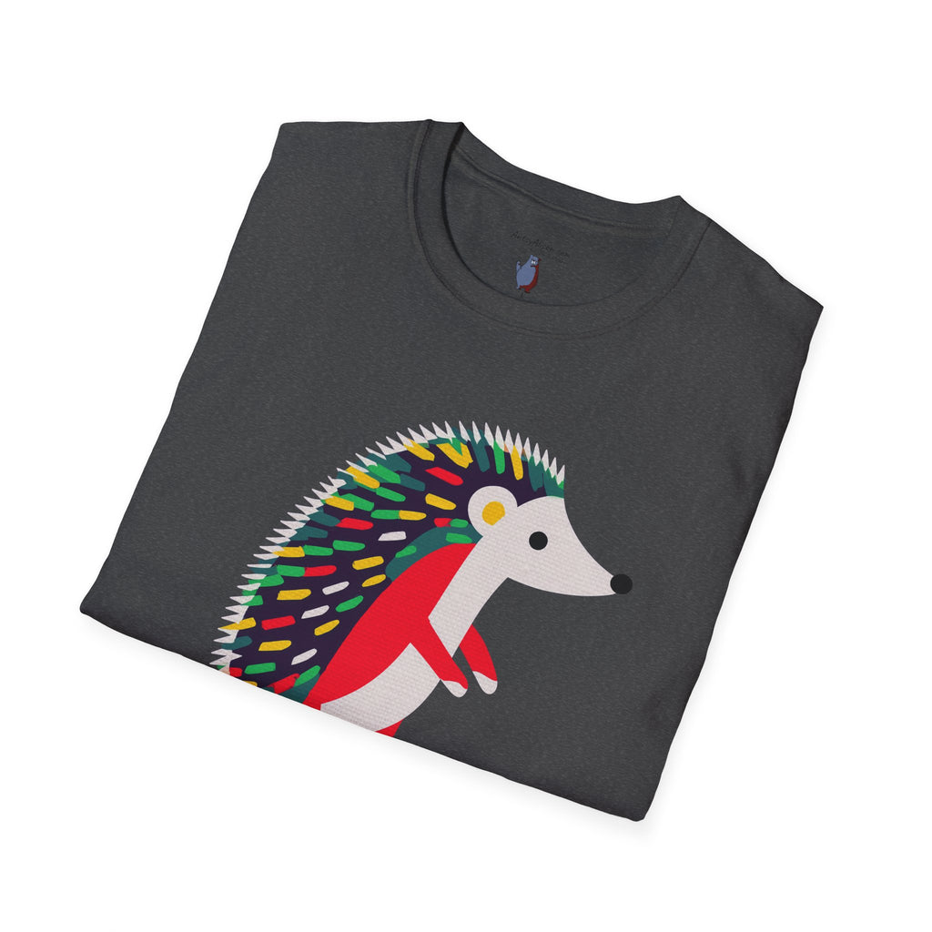 Midwest Modern Pop Icon Cutest Little Hedgehog - 100% Cotton Graphic Tee - animal lovers, cute, hedgehog, red
