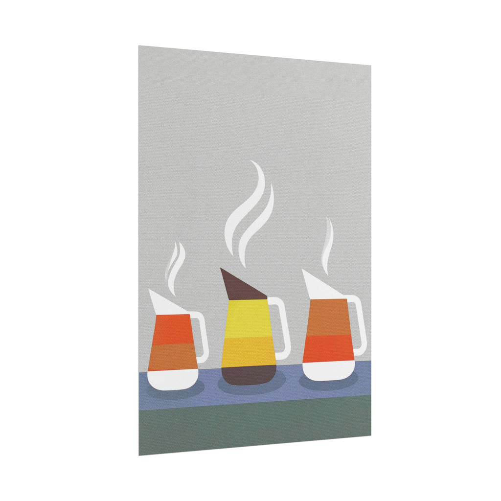 Danish Modern Inspired Coffee Pot Art Print Rolled Poster | Wall Art, Midwest Mod, Danish Modern, Coffee, Coffee Pot