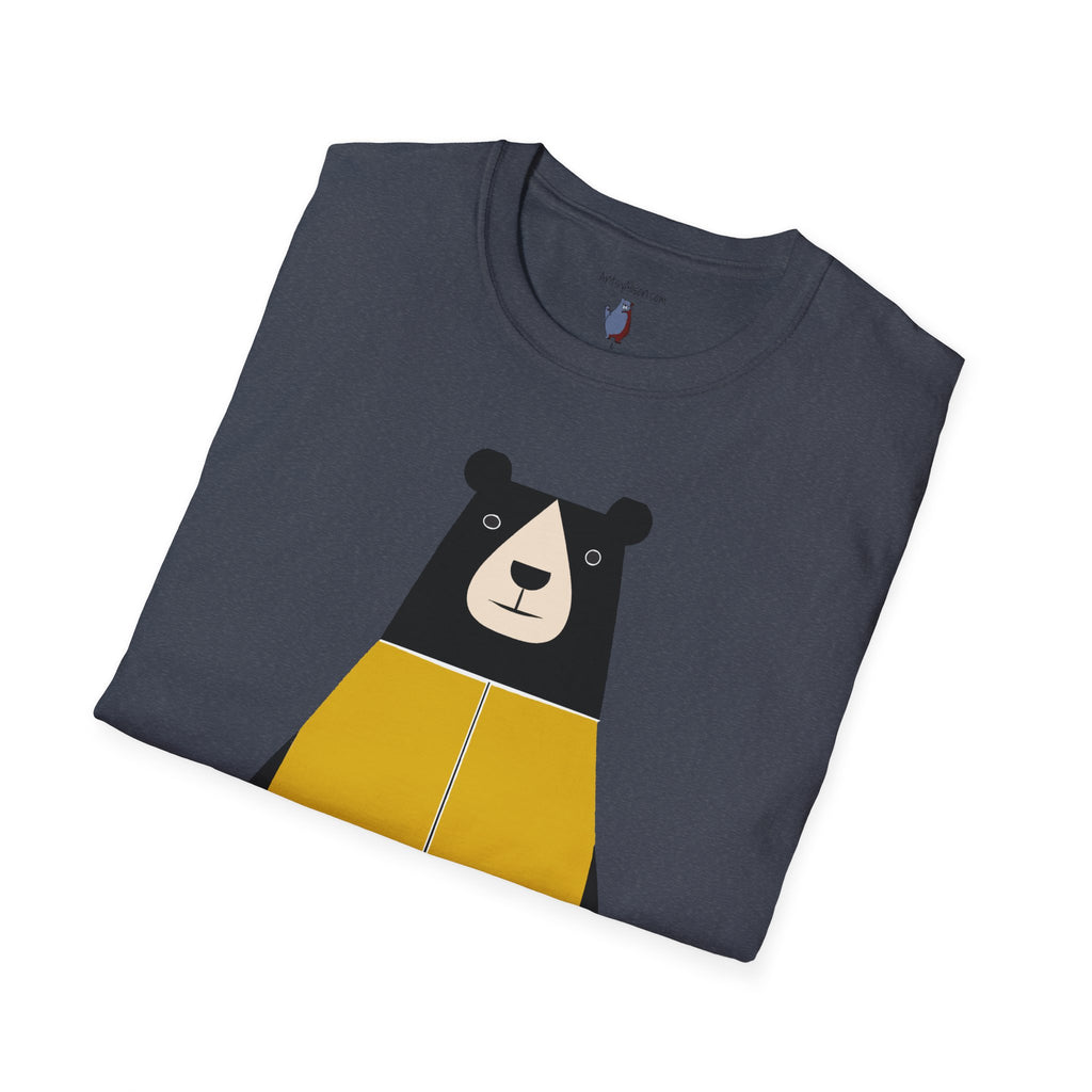 Bear in Yellow Graphic Art - 100% Cotton T-Shirt