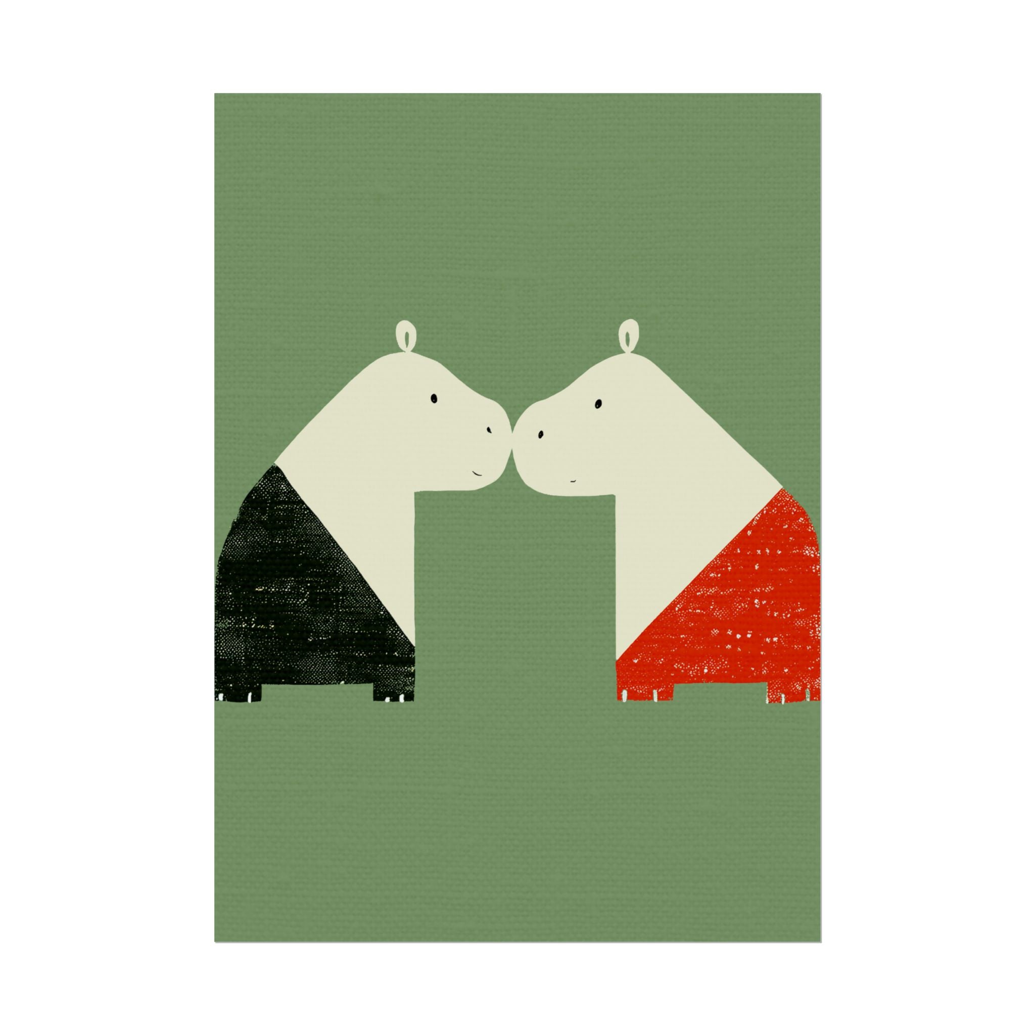 Animal Love Print Hippos Only Rolled Poster - Animals, Hippo, Valentines Day, Nature, Love