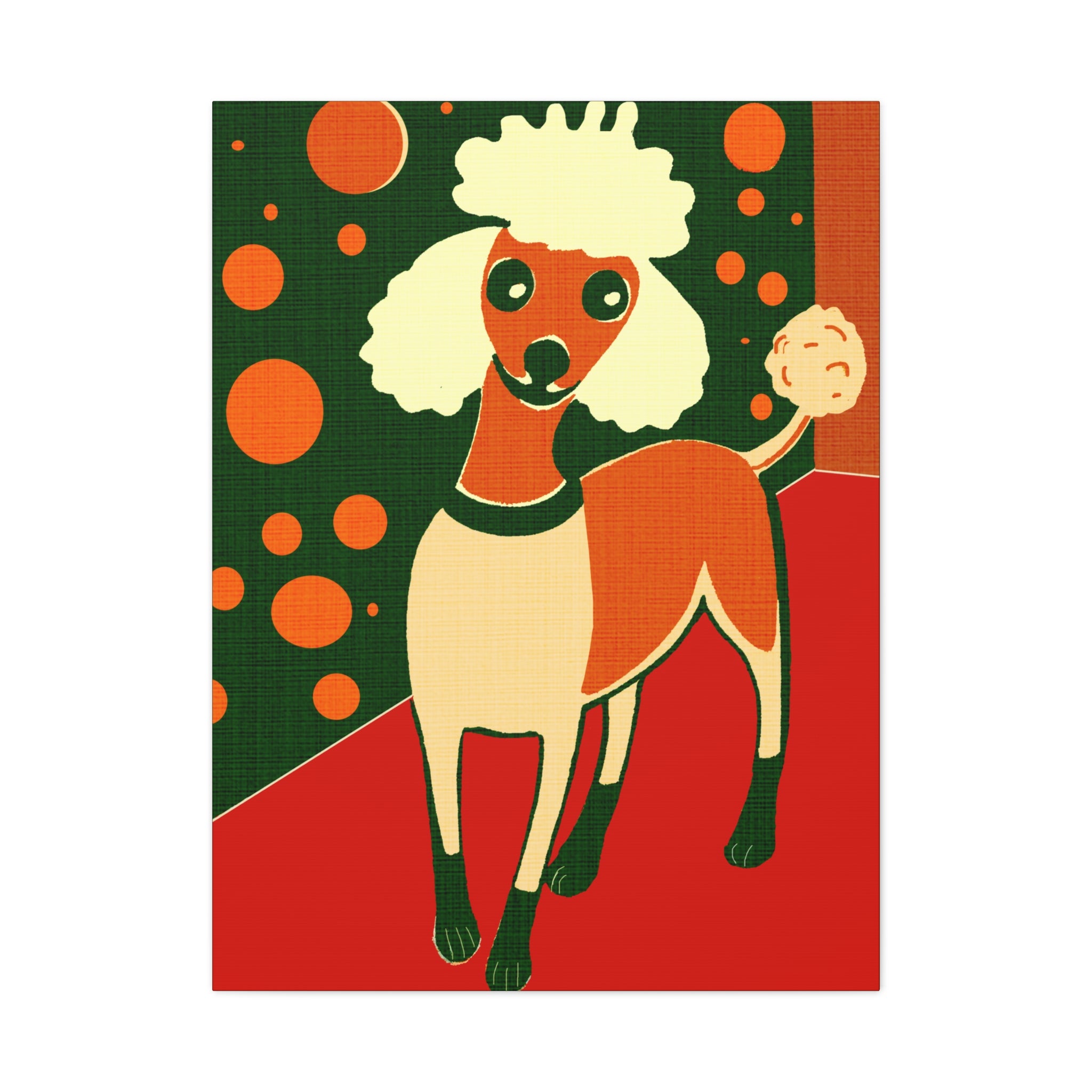 Midwest Modern Silly Poodle Print - Matte Canvas, Stretched, 1.25"