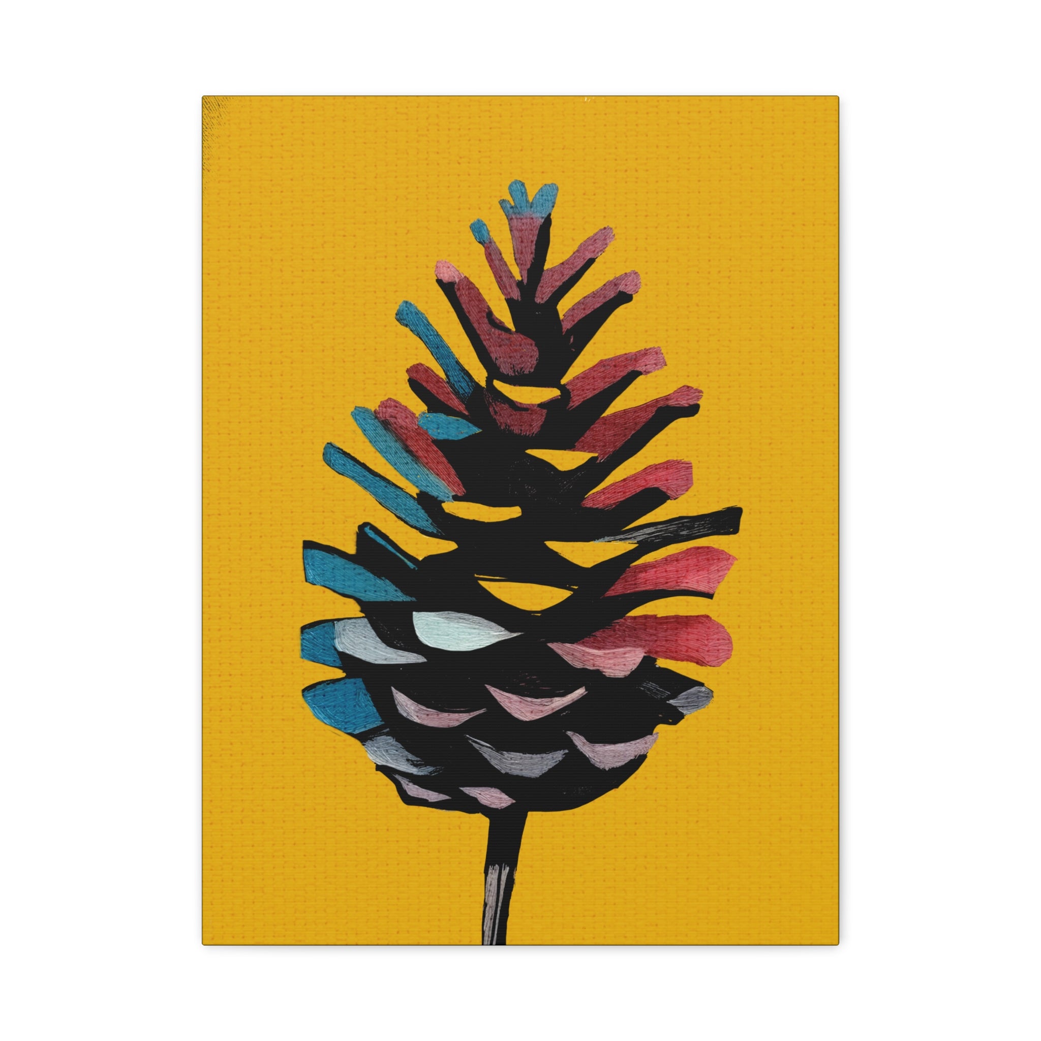 Midwest Mod Holiday Abstract Pinecone No. 2 - Matte Canvas, Stretched, 1.25", holiday decor, pinecones, nature, autumn, fall, winter