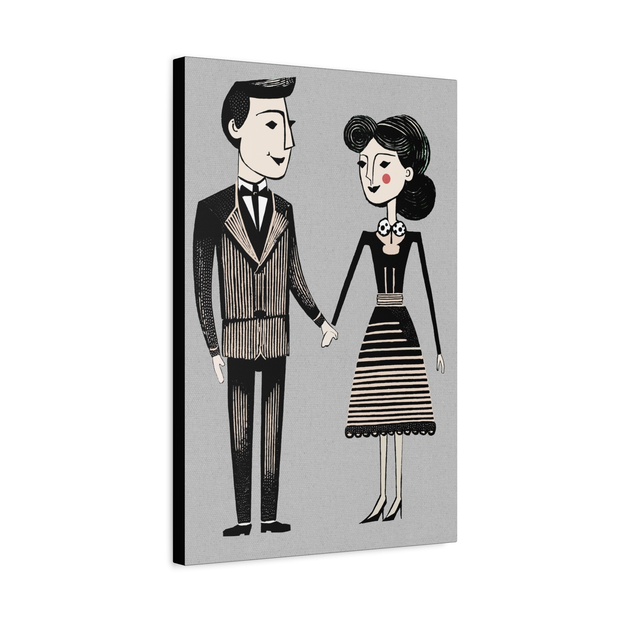 When Two Are in Love Couple Graphic Art Print - Matte Canvas, Stretched, 1.25"
