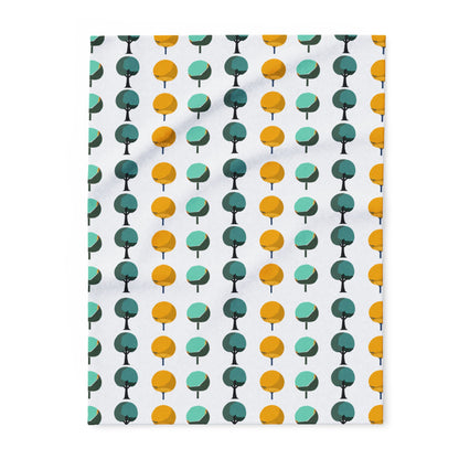 Mid Century Modern Trees Arctic Fleece Blanket