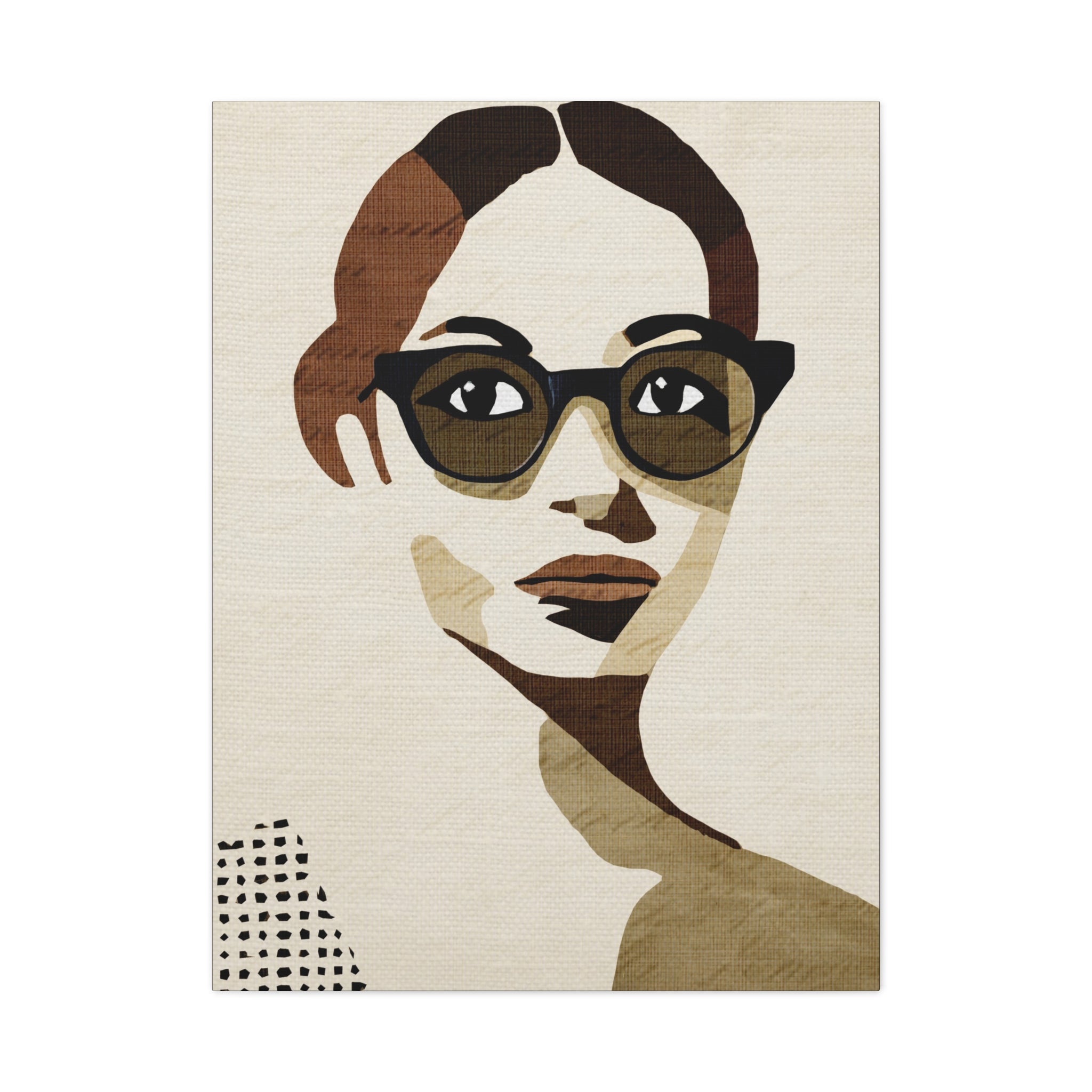 Midwest Modern Woman Portrait in Paper Print - Matte Canvas, Stretched, 1.25" -  home decor, wall art, portrait, woman