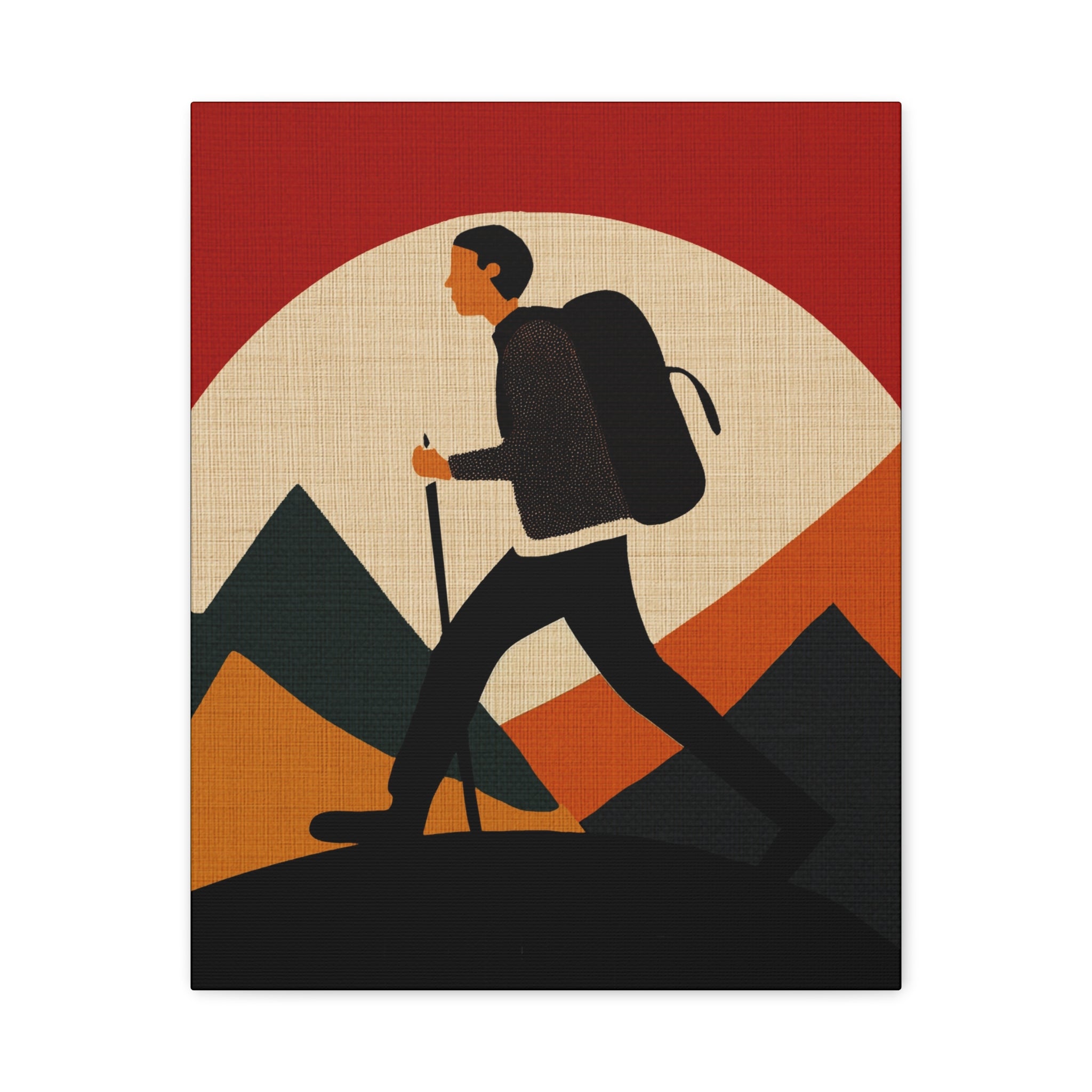 Midwest Modern Outdoor Activity HIKE Hiking Art Print - Matte Canvas, Stretched, 1.25"