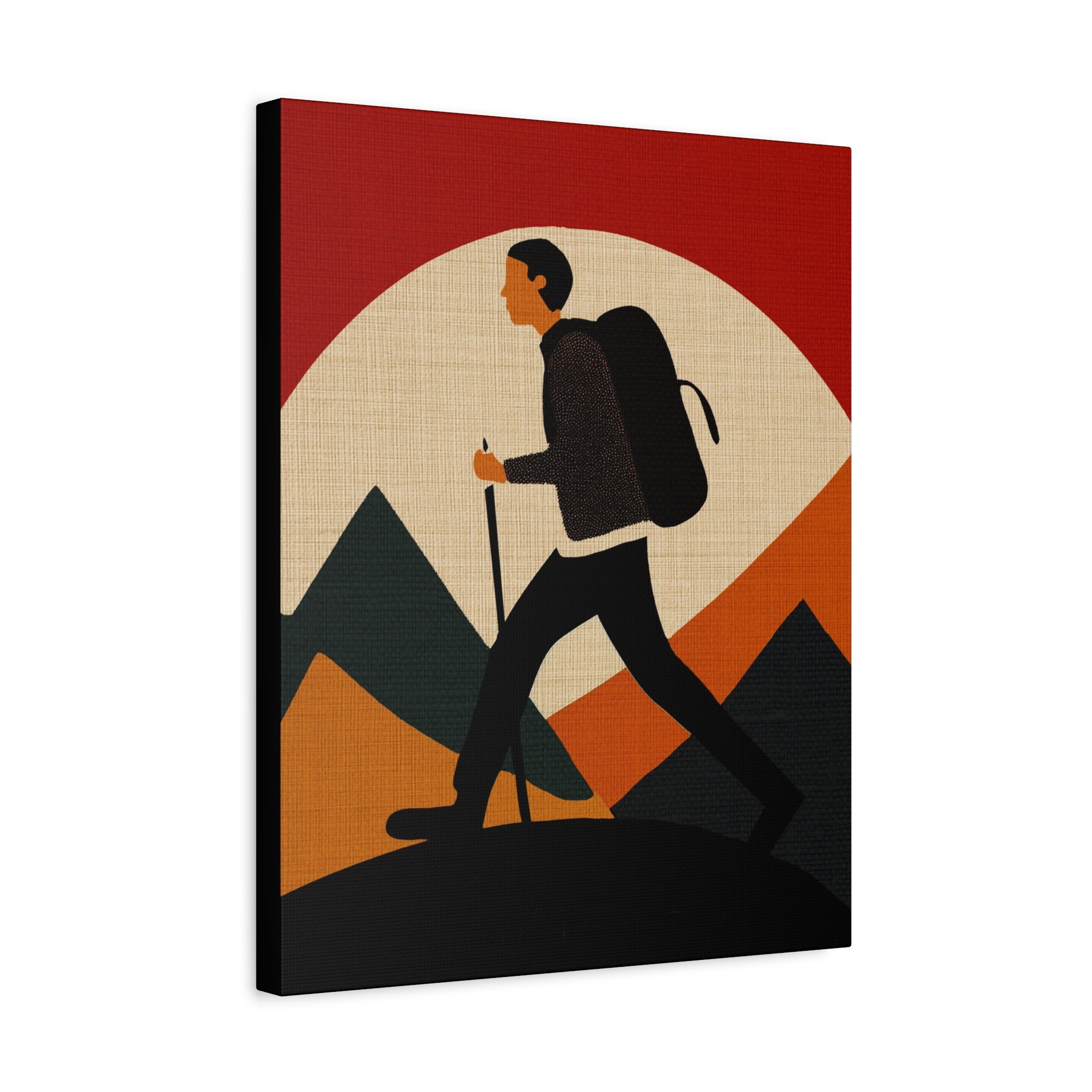 Midwest Modern Outdoor Activity HIKE Hiking Art Print - Matte Canvas, Stretched, 1.25"