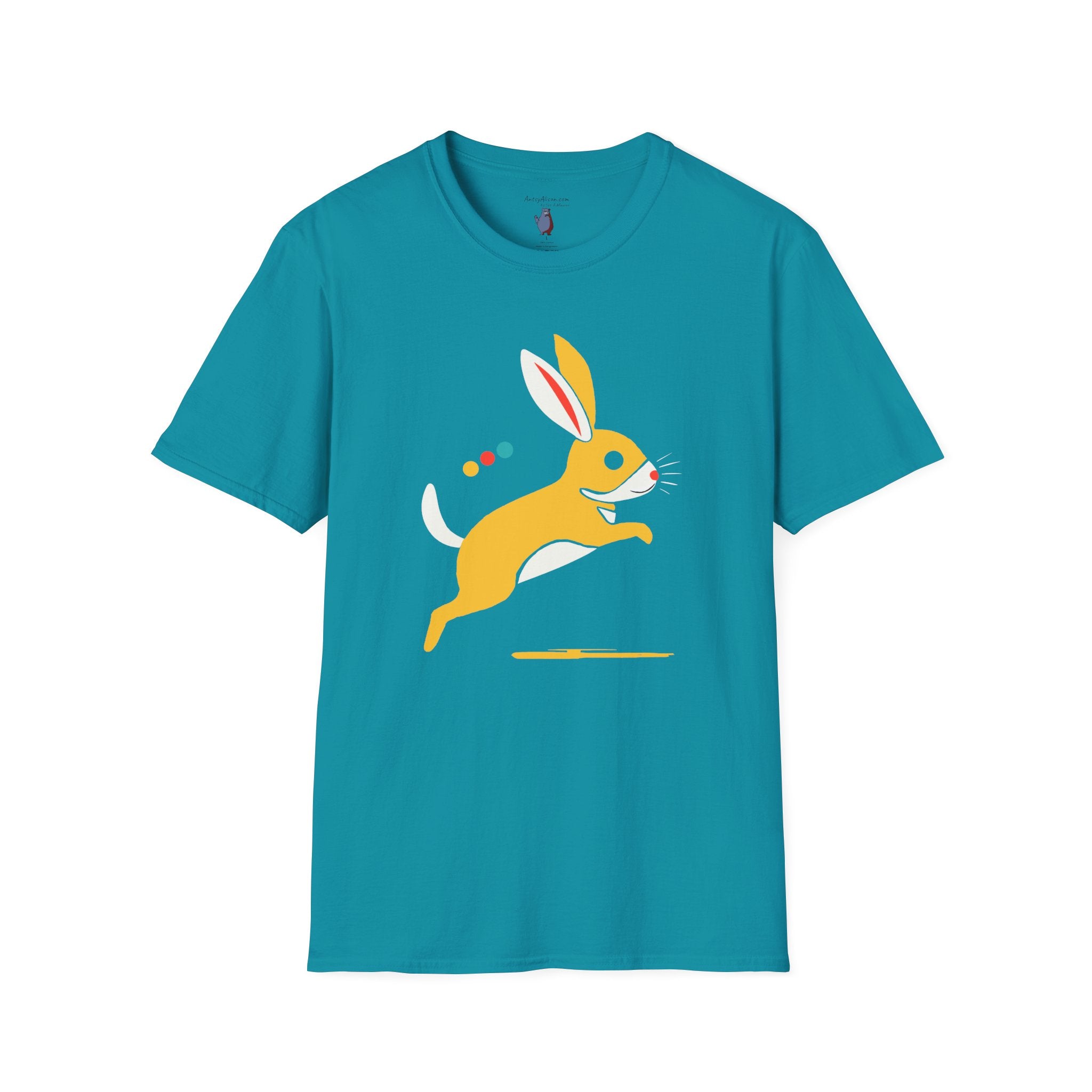 Midwest Modern Run Rabbit Run #5- 100% Cotton Graphic Tee - animal lovers, rabbit, bunny, easter, spring