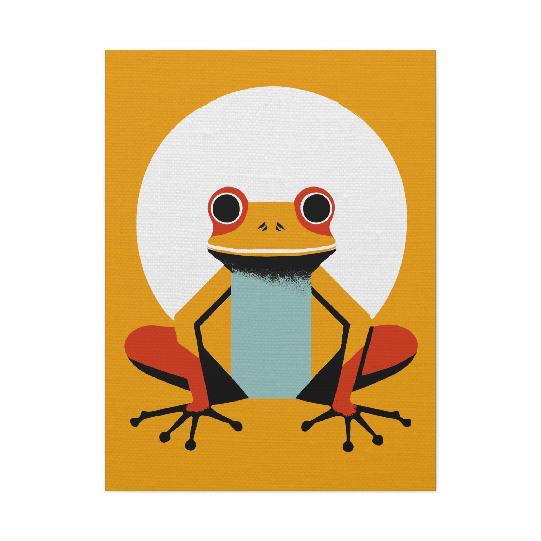 Midwest Modern Retro Inspired Golden Frog Nursery Art Print - Matte Canvas, Stretched, 1.25"