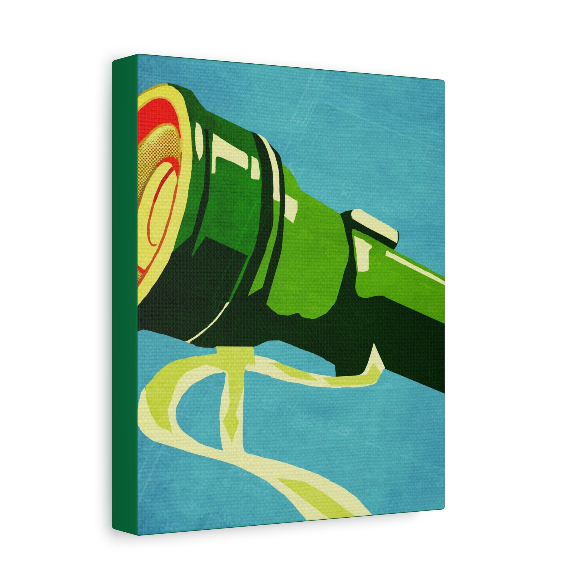 Vintage Flashlight Cottage Cabin Pop Art Print - Matte Canvas, Stretched, 1.25" -  home decor, wall art, flashlight, vintage, cabin, cottage, shabby