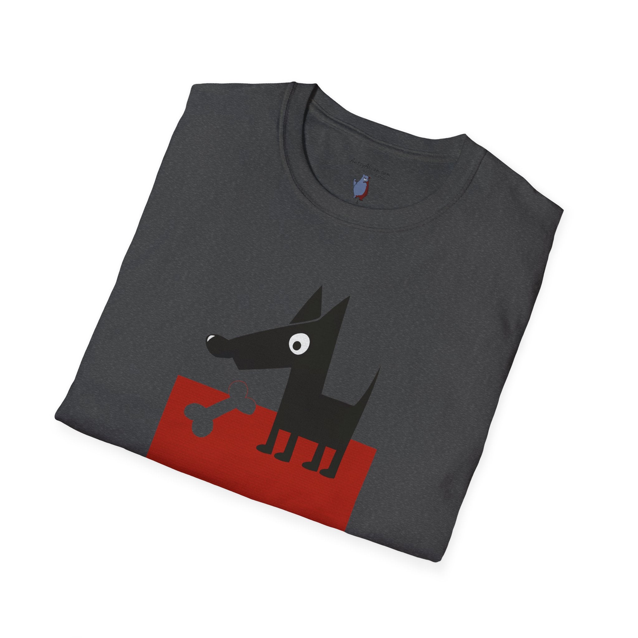 Midwest Modern Pop Icon Dog & Bone 100% Cotton Graphic Tee - animal lovers, dog, canine, bones