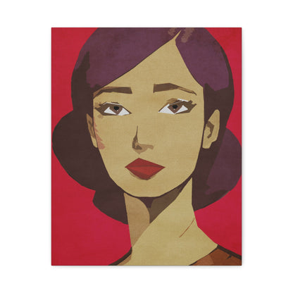 Woman in Red Portrait Graphic Art Print - Matte Canvas, Stretched, 1.25"