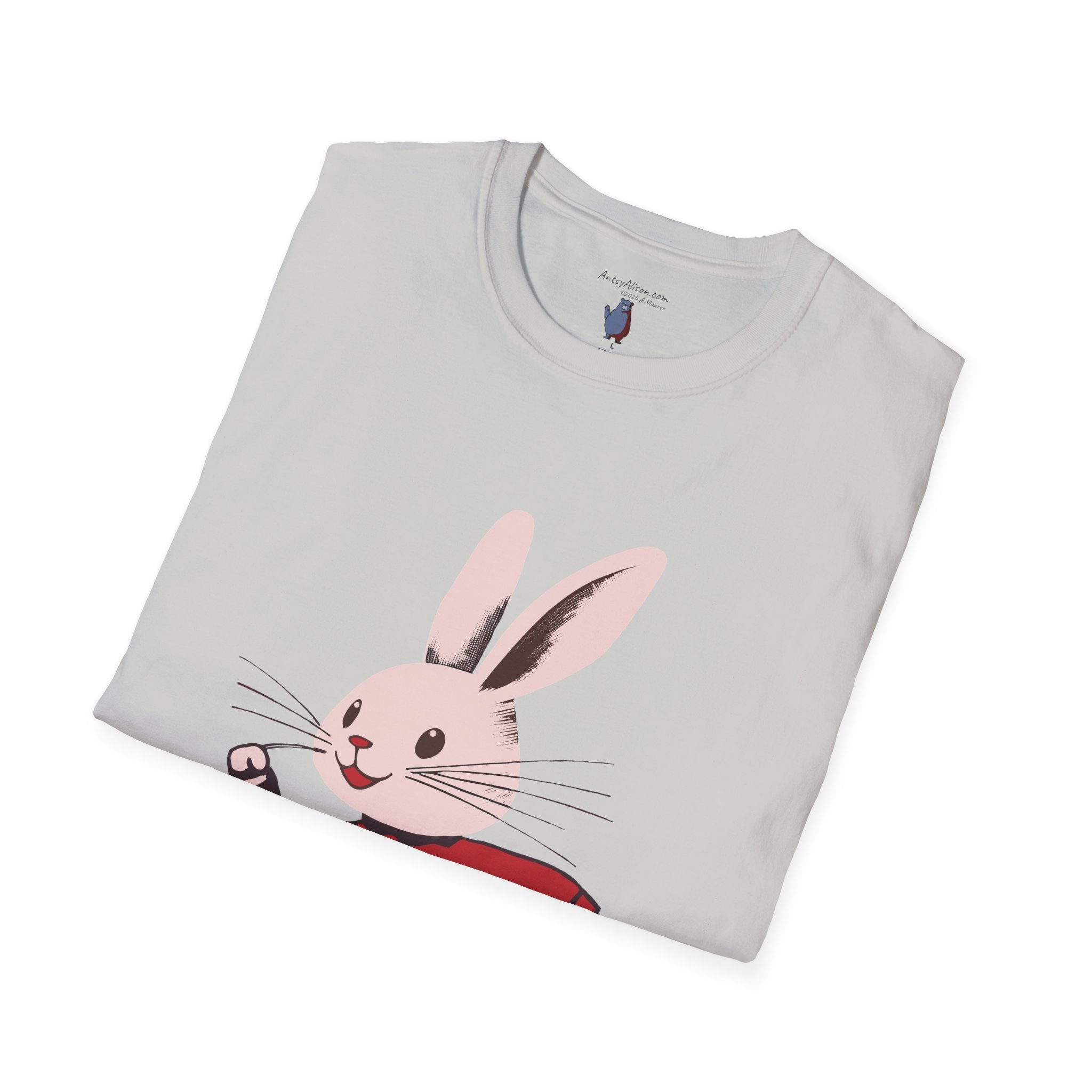 Midwest Modern Run Rabbit Run #2- 100% Cotton Graphic Tee - animal lovers, rabbit, bunny, easter, spring