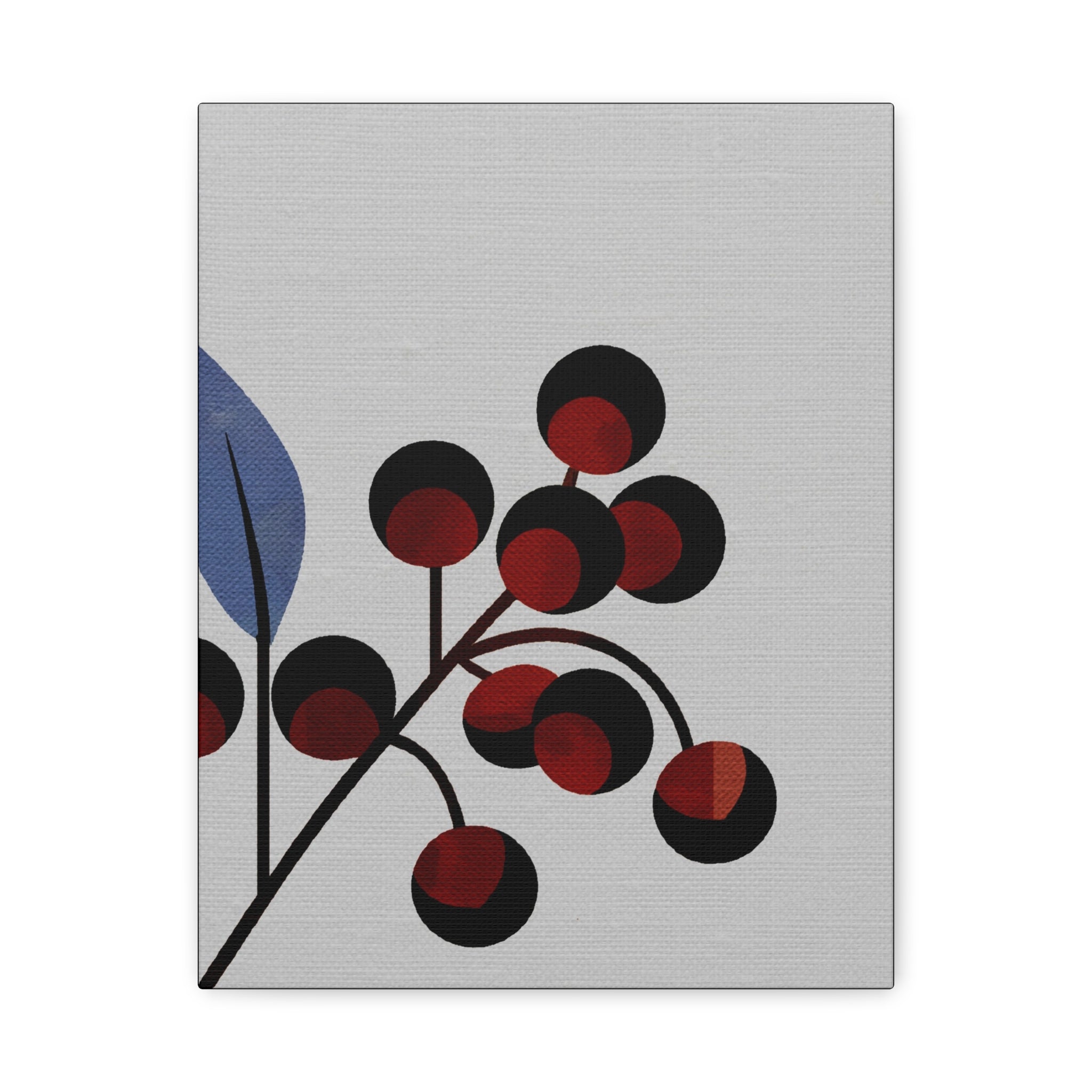 Midwest Modern Abstract Moody Berries Print - Matte Canvas, Stretched, 1.25" -  home decor, wall art, nature, berries, spring