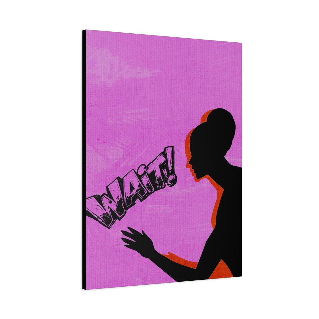 Midwest Modern Icon Pop Art WAIT Print - Matte Canvas, Stretched, 1.25" - wall decor, fun art,  bold, woman, women