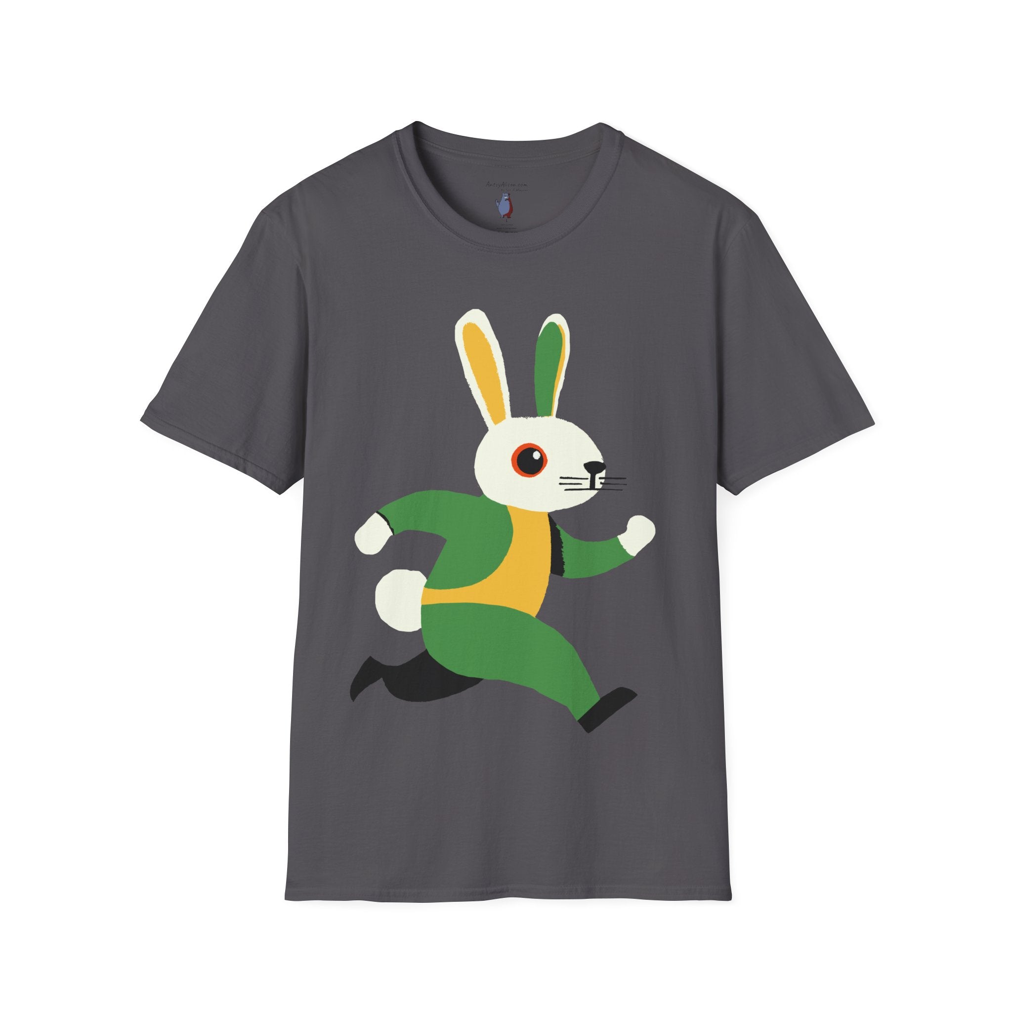 Midwest Modern Run Rabbit Run #1 - 100% Cotton Graphic Tee - animal lovers, rabbit, bunny, easter, spring