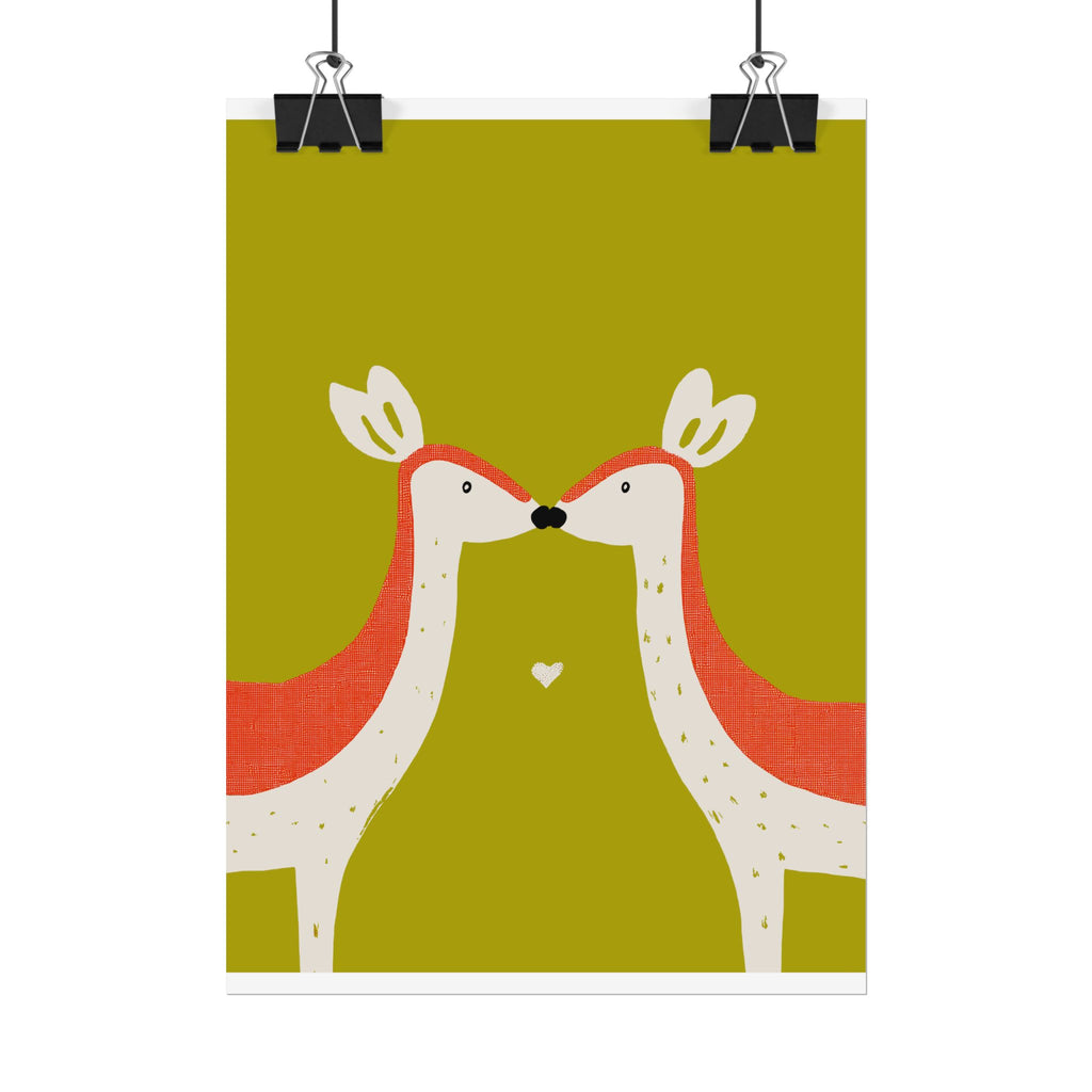 Animal Love Print Deer Only Rolled Poster - Animals, Deer, Doe, Valentines Day, Nature, Love