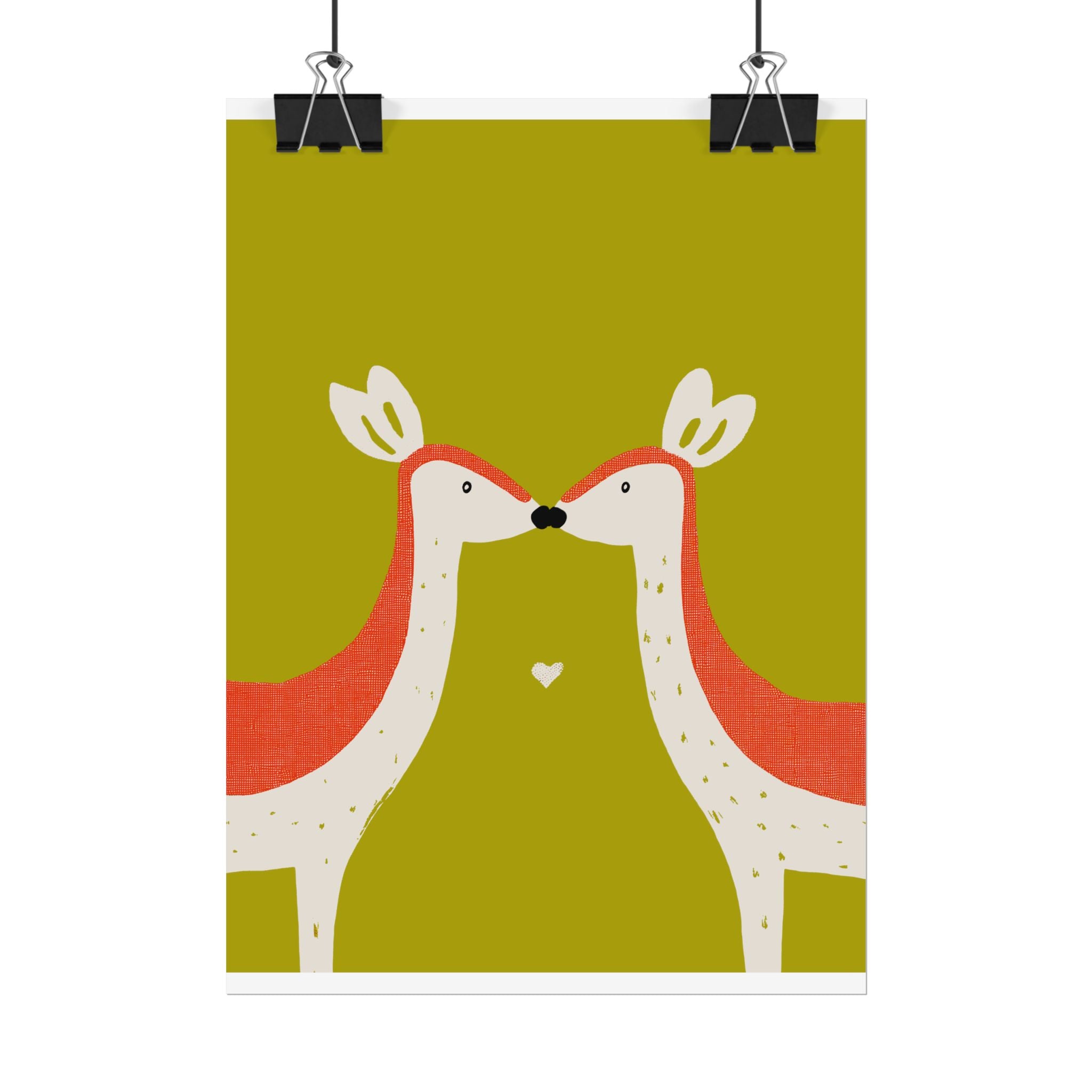 Animal Love Print Deer Only Rolled Poster - Animals, Deer, Doe, Valentines Day, Nature, Love