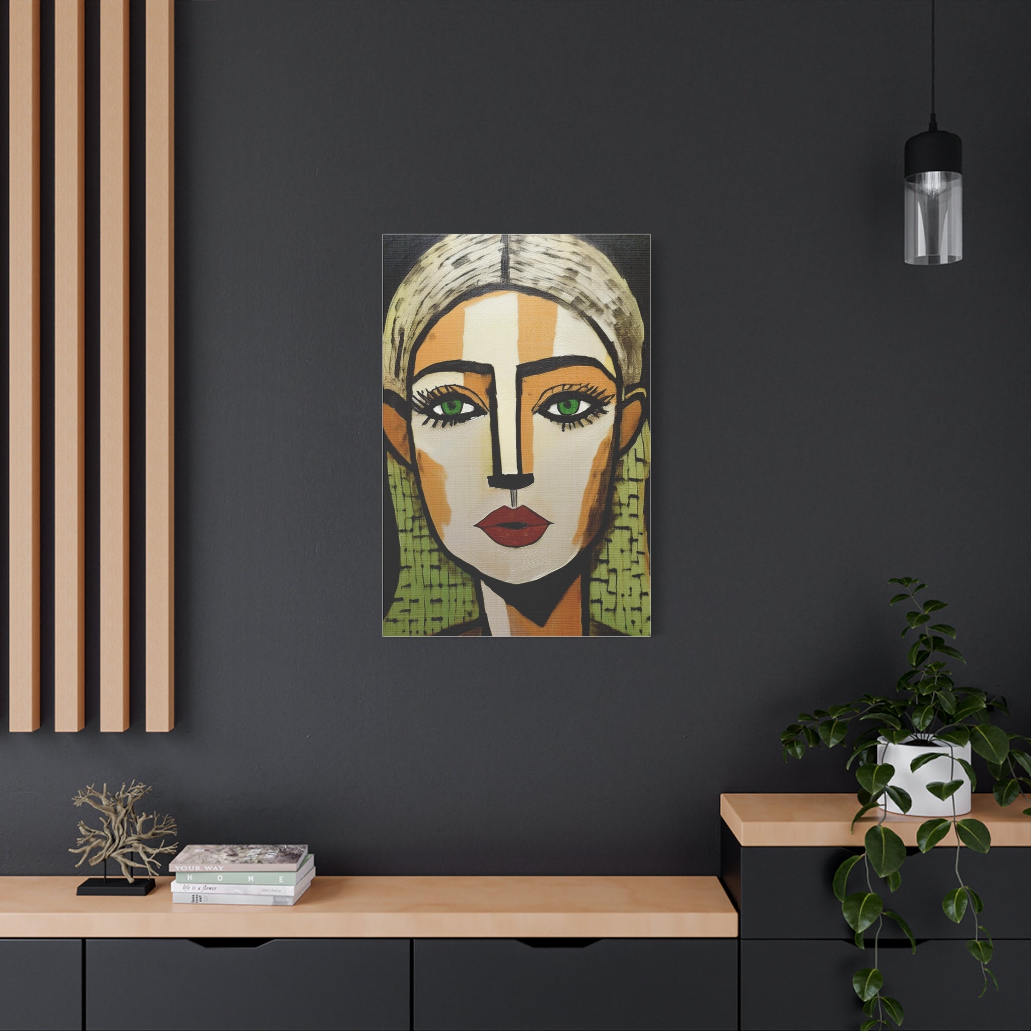 Abstract Textured Woman Portrait Art Print - Matte Canvas, Stretched, 1.25"