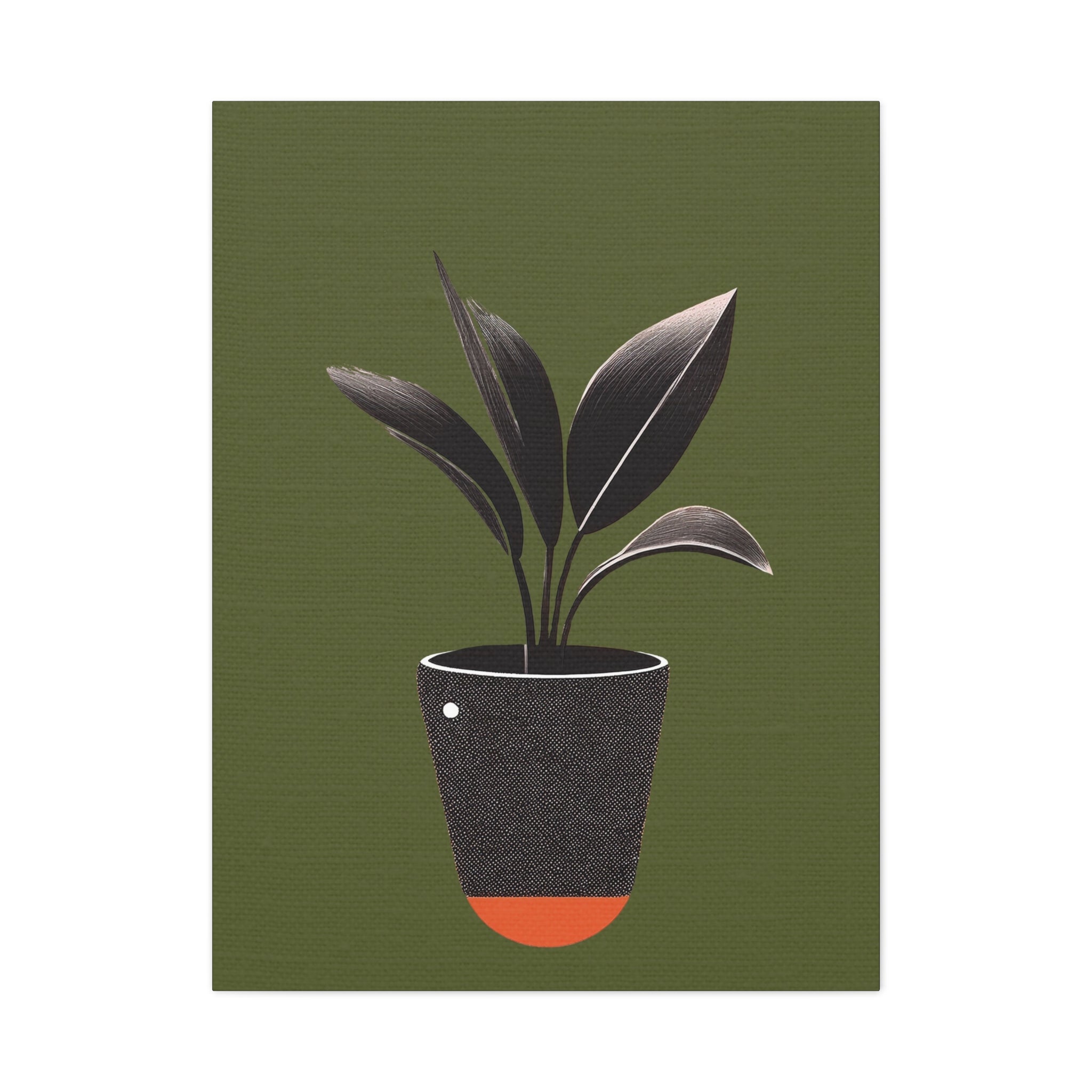 Midwest Modern House Plant Noir Print #1 - Matte Canvas, Stretched, 1.25" -  home decor, wall art, mod, mcm, plants