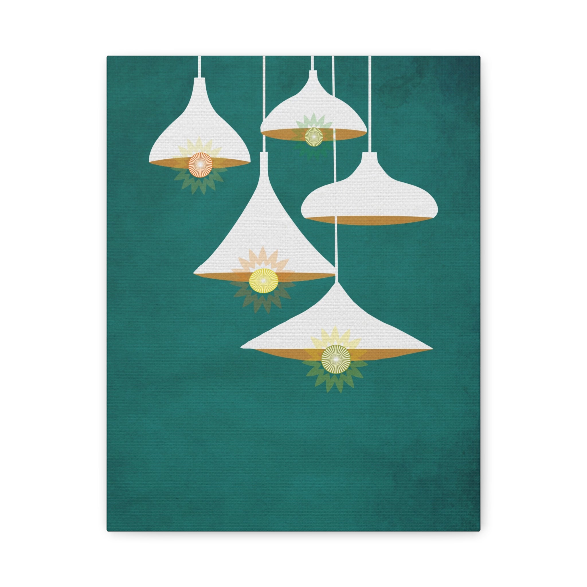 Midwest Modern Abstract Danish Modern Hanging Lights Art - Matte Canvas, Stretched, 1.25" -  home decor, wall art, mid-century, mod, mcm, danish modern